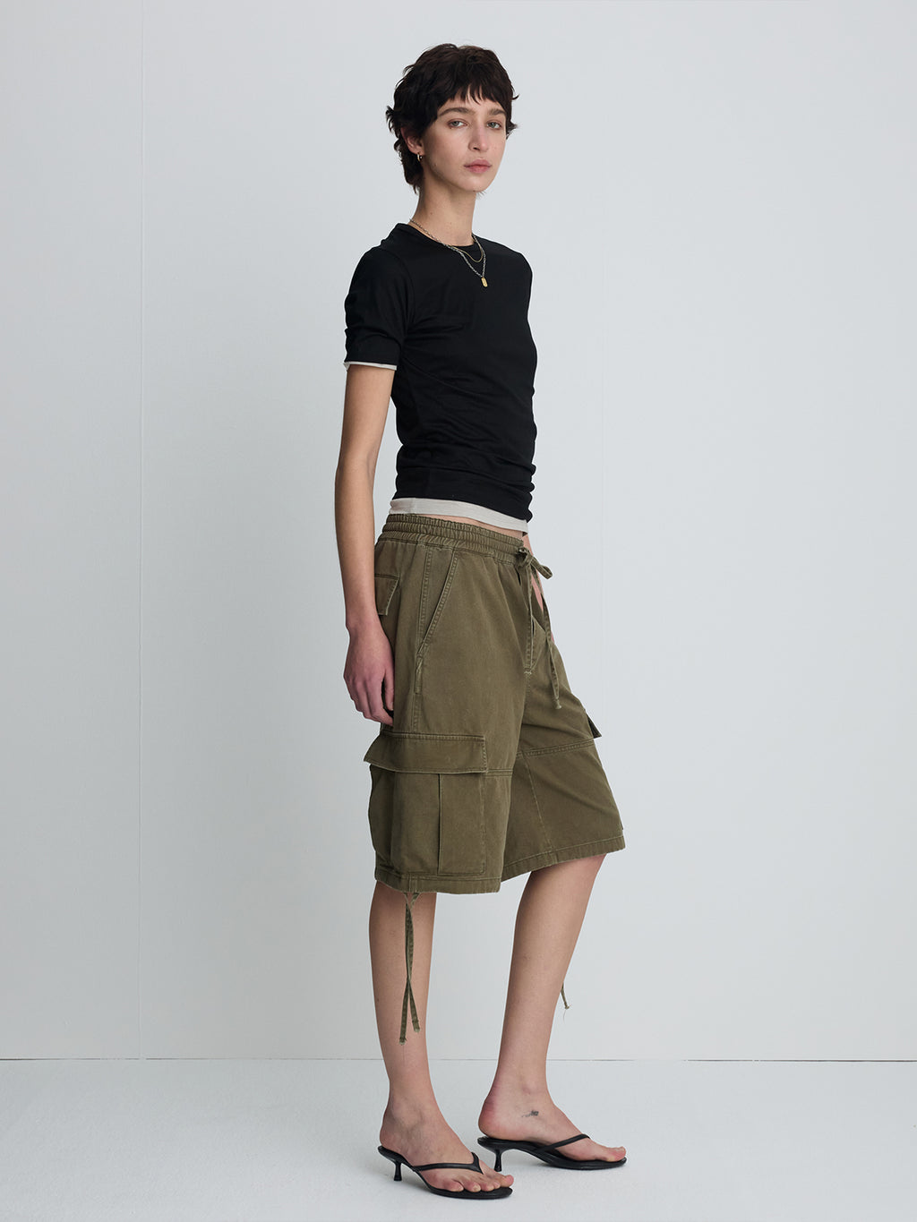 (W) TENCEL SHORT SLEEVE T-SHIRT_ BLACK