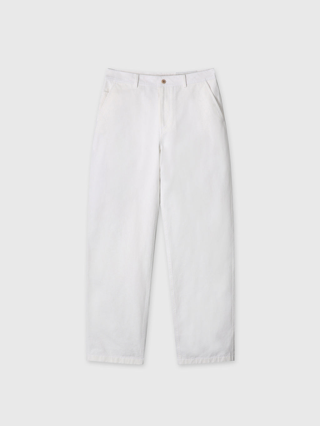 (W) CURVED COTTON CHINO PANTS_ WHITE