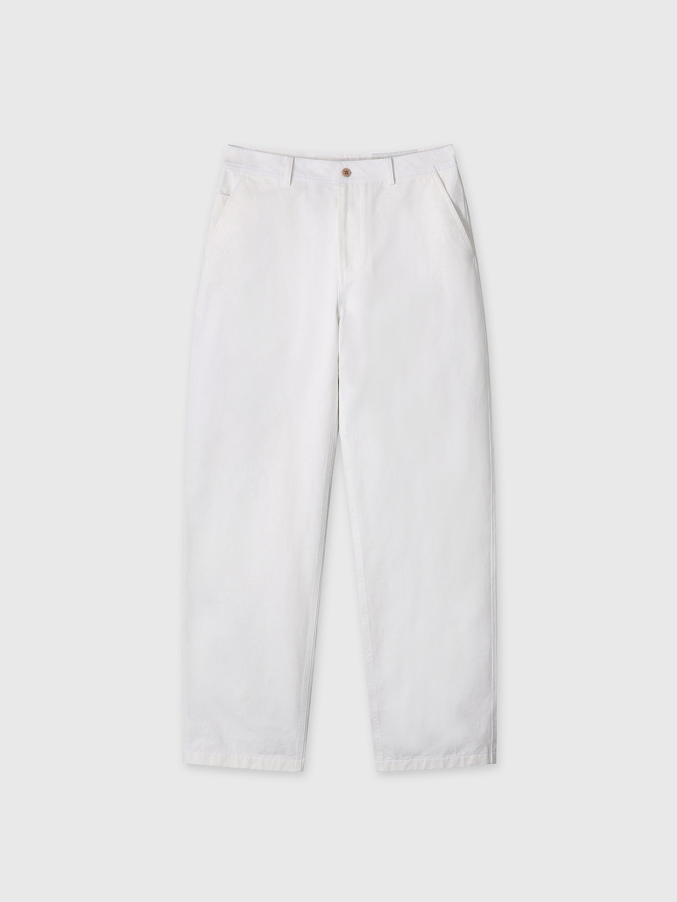 (W) CURVED COTTON CHINO PANTS_ WHITE
