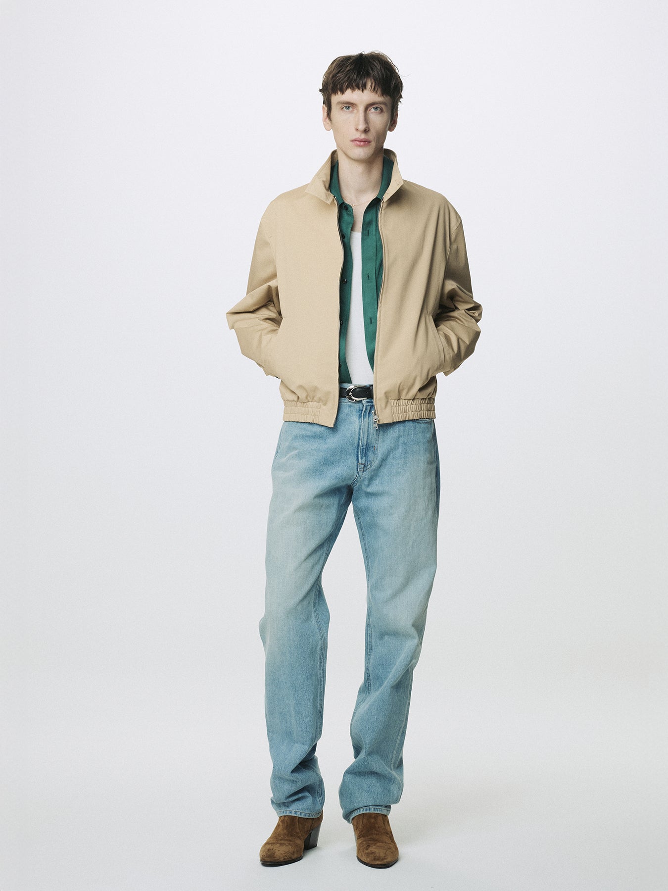 HIGH DENSITY COTTON HARRINGTON JACKET_ BEIGE