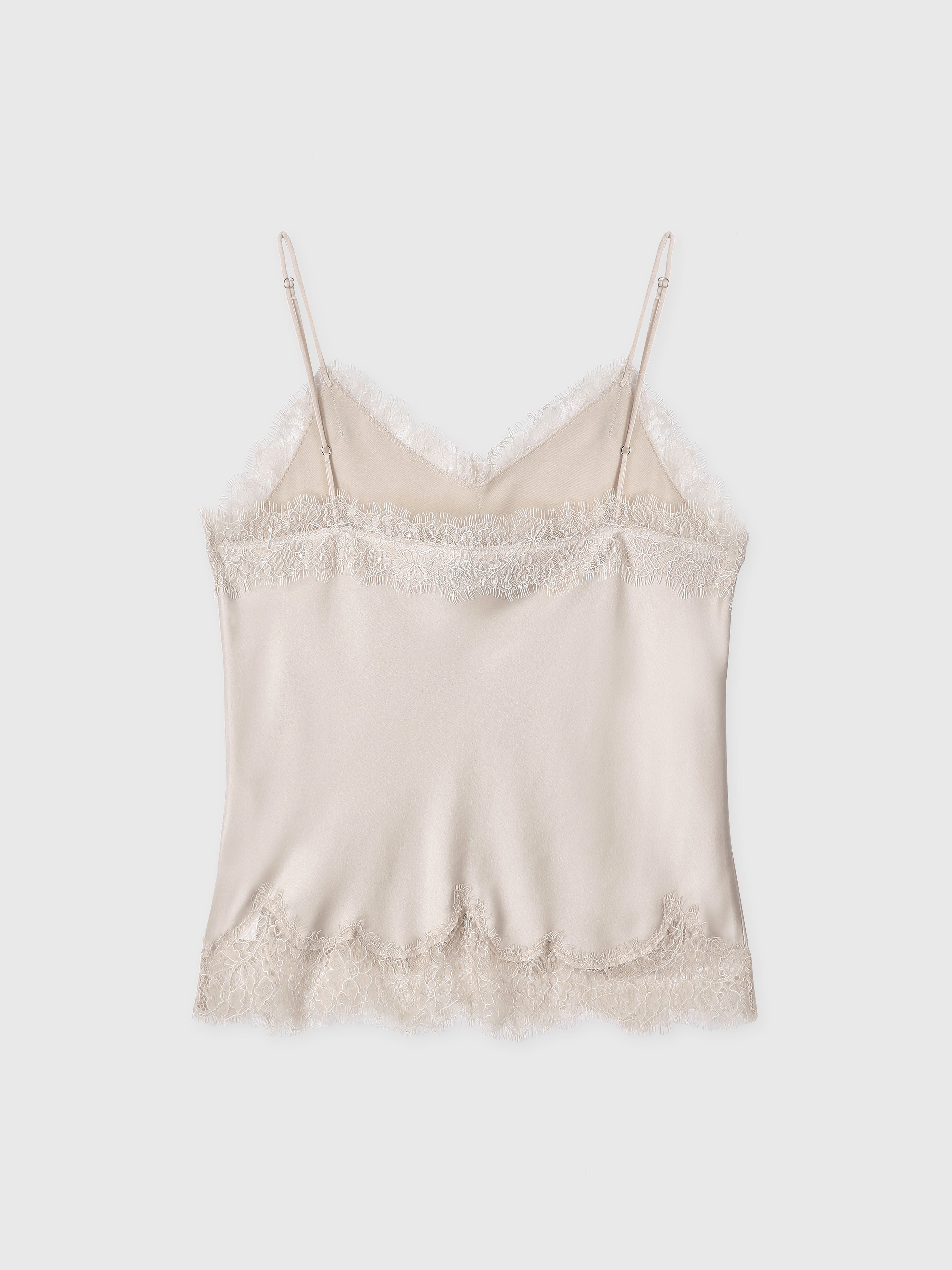 (W) SATIN LACE CAMISOLE_ BEIGE