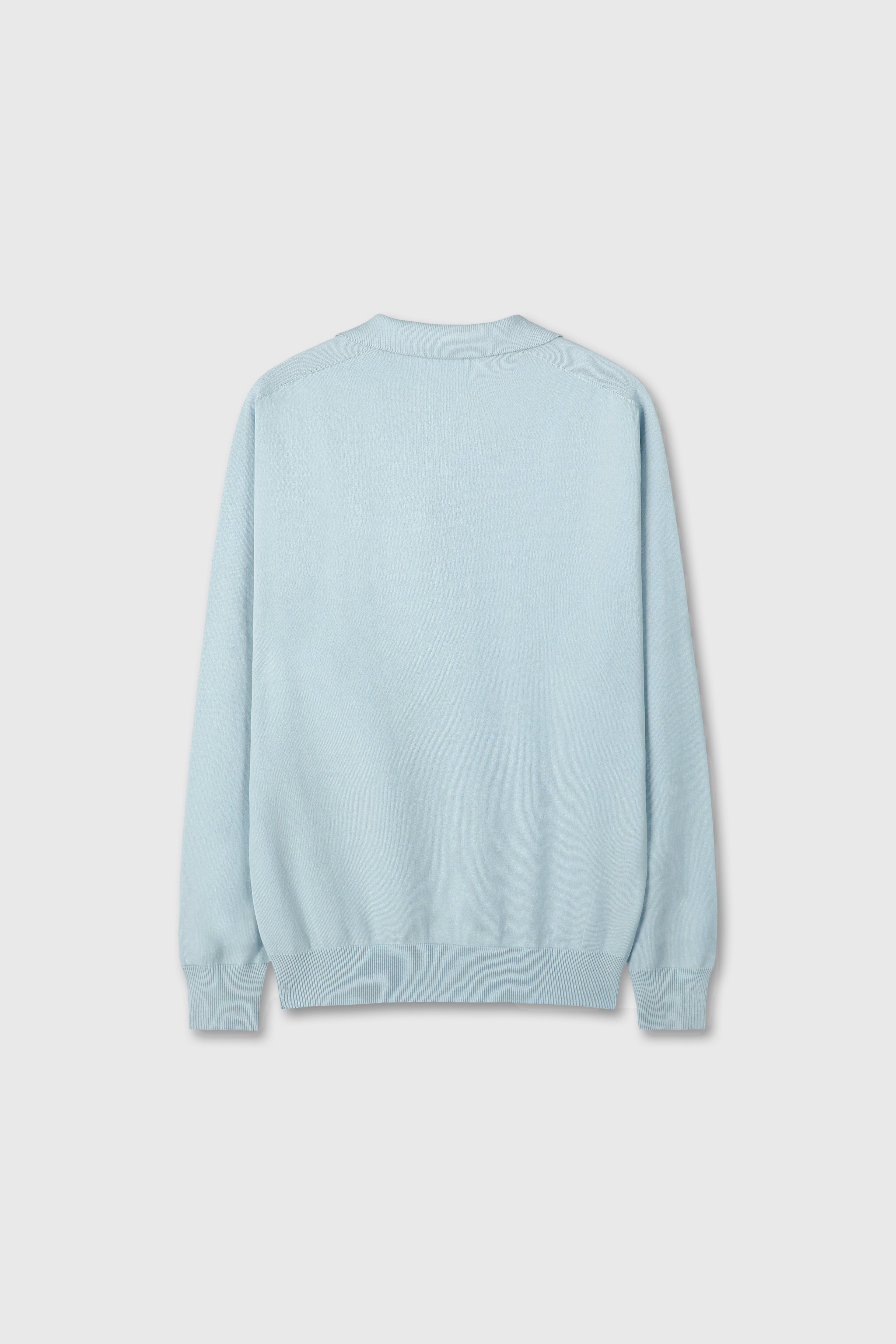 High Count Whole Garment Saddle Neck Knit_ Baby Blue