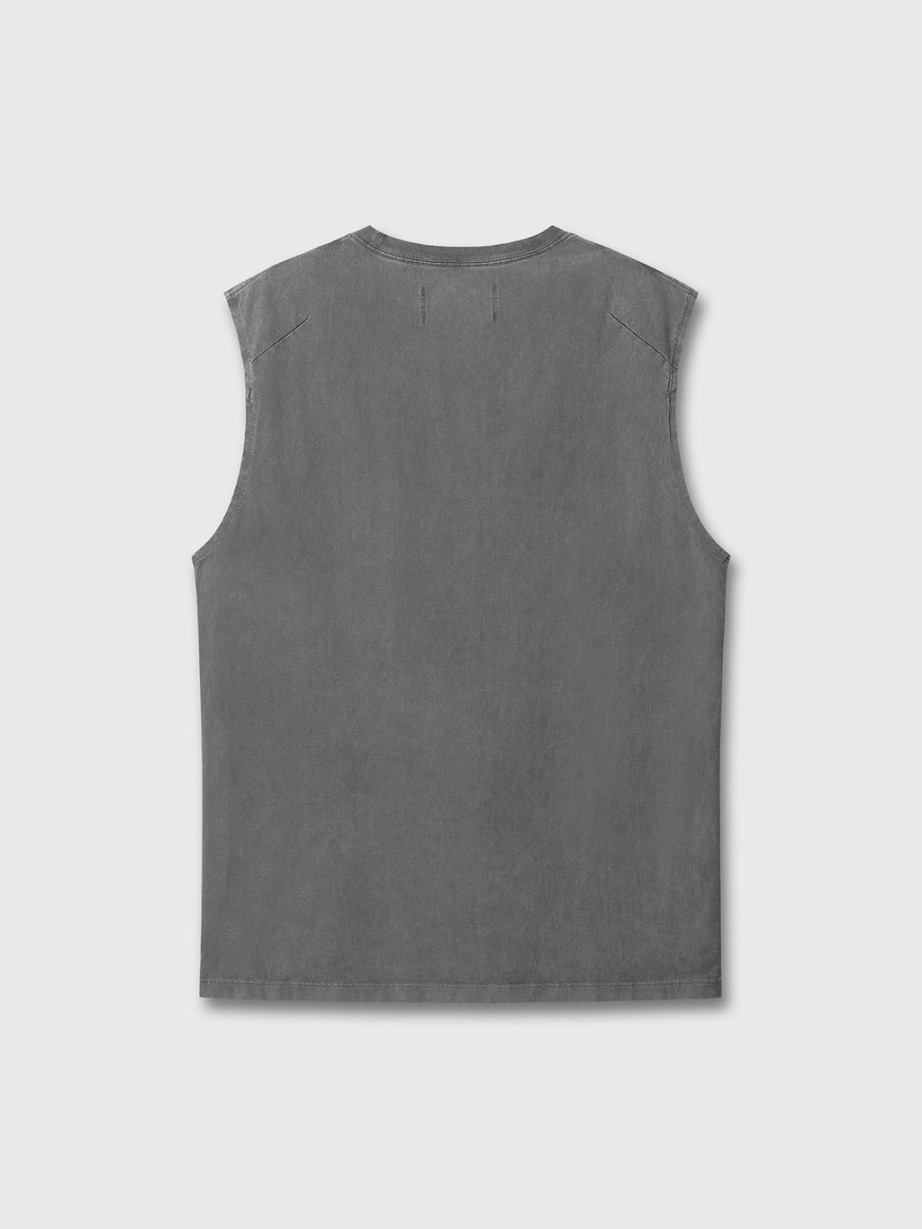 GARMENT-DYED PATCH POCKET SLEEVELESS_ FADED CARBON