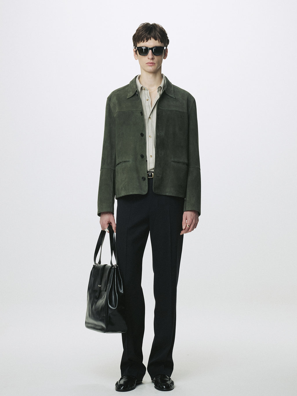 GOAT SUEDE CHORE JACKET_ FADED GREEN