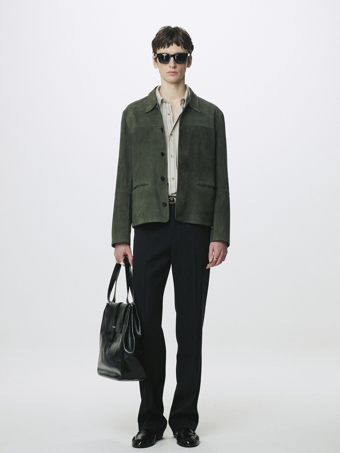 GOAT SUEDE CHORE JACKET_ FADED GREEN
