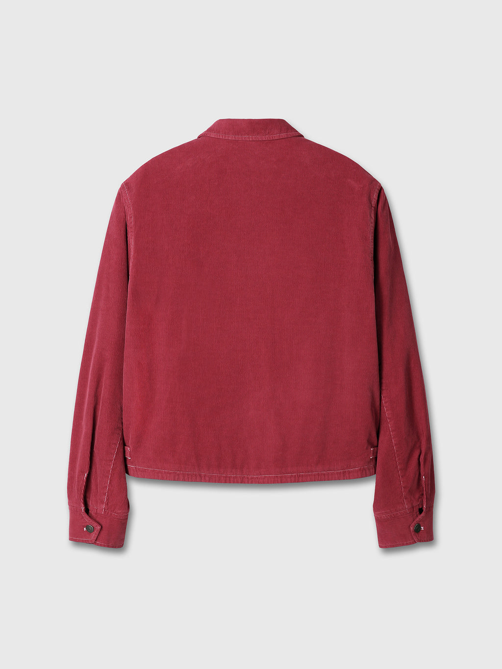 GARMENT DYED CORDUROY ZIP JACKET_ FADED RED