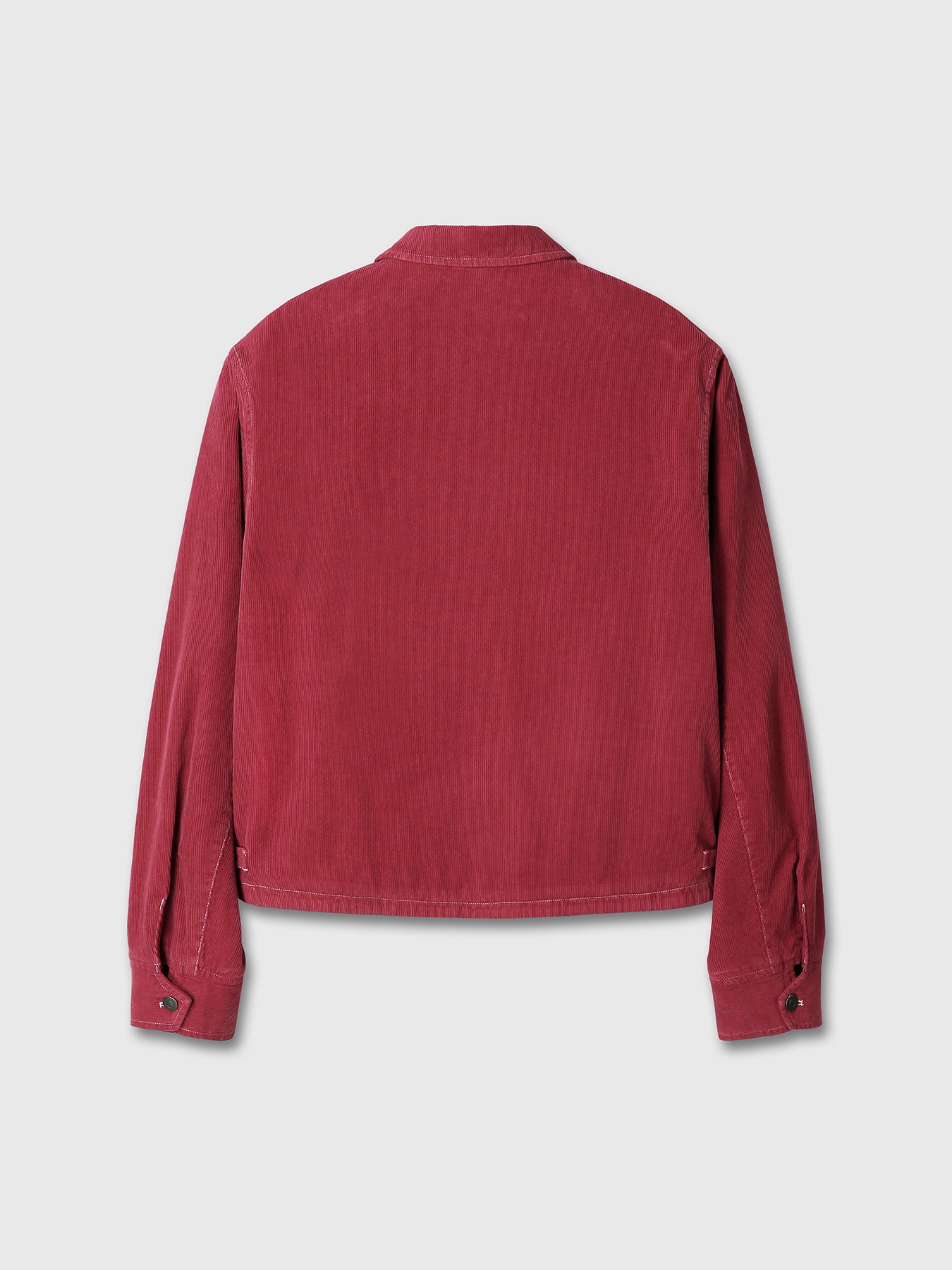 GARMENT DYED CORDUROY ZIP JACKET_ FADED RED