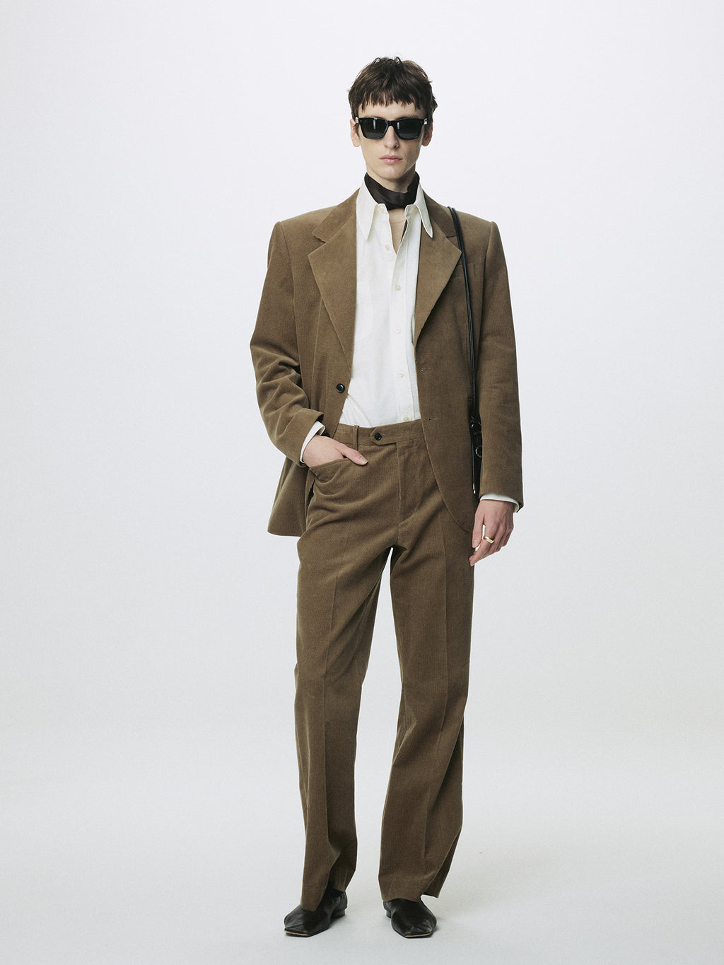 CORDUROY SINGLE-BREASTED JACKET_ BEIGE TAUPE