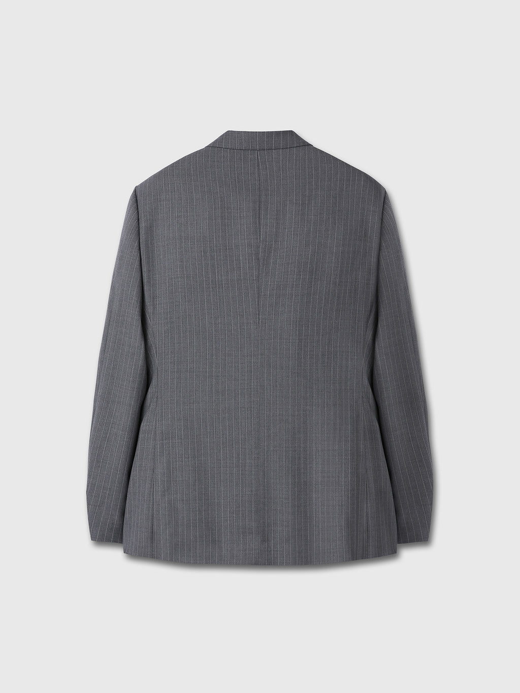 STRIPED WOOL DOUBLE-BREASTED TAILORED JACKET_ GREY STRIPE