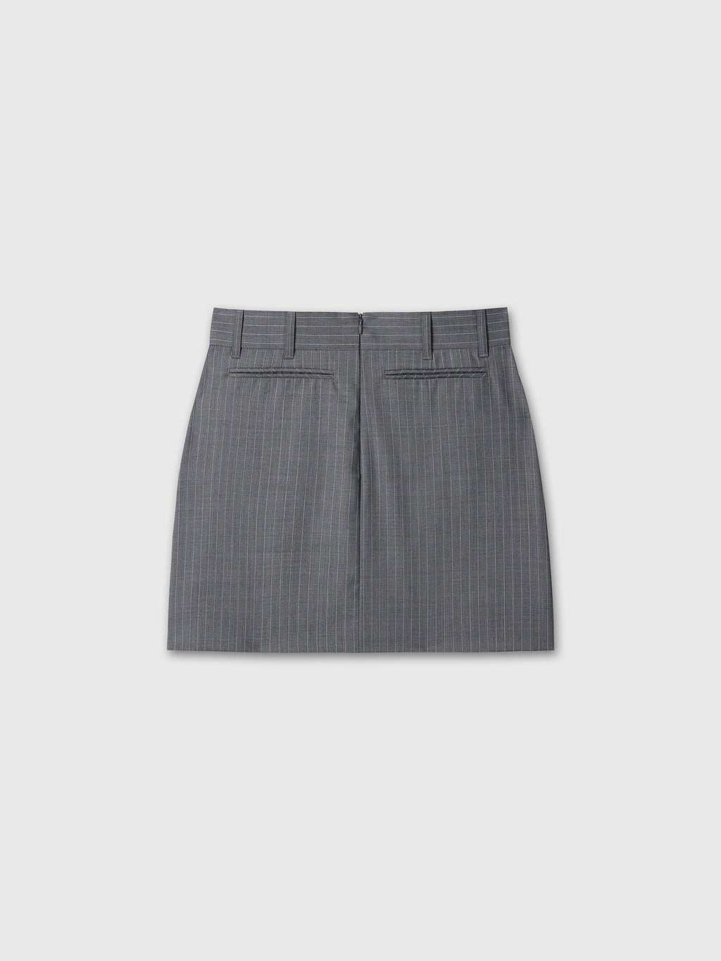 (W) WOOL PIN STRIPED MINI SKIRT_ GREY PINSTRIPE