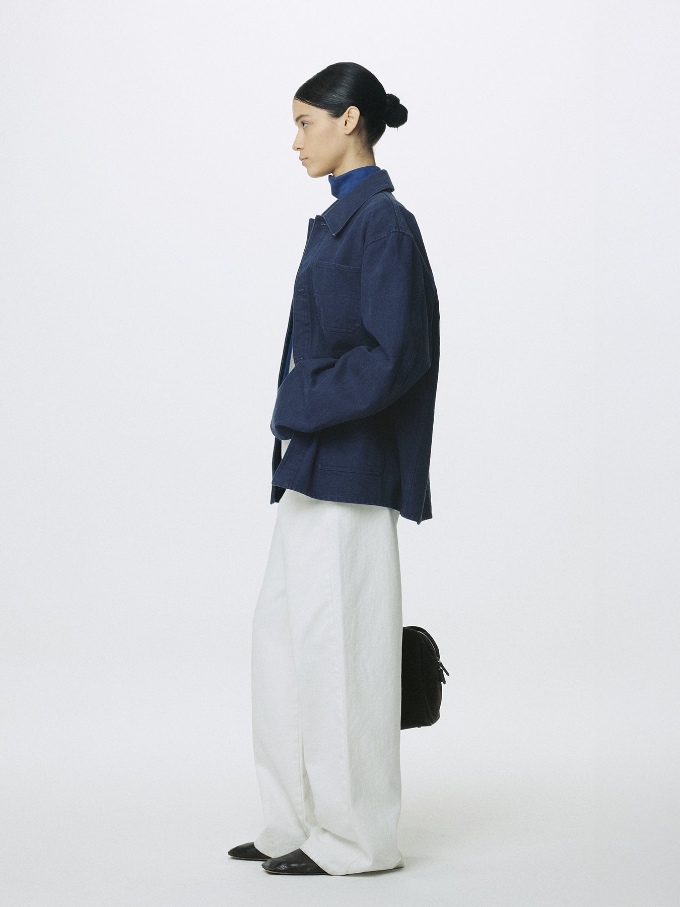 (W) GARMENT WASHED COTTON TWILL UTILITY JACKET_ PURPLE BLUE