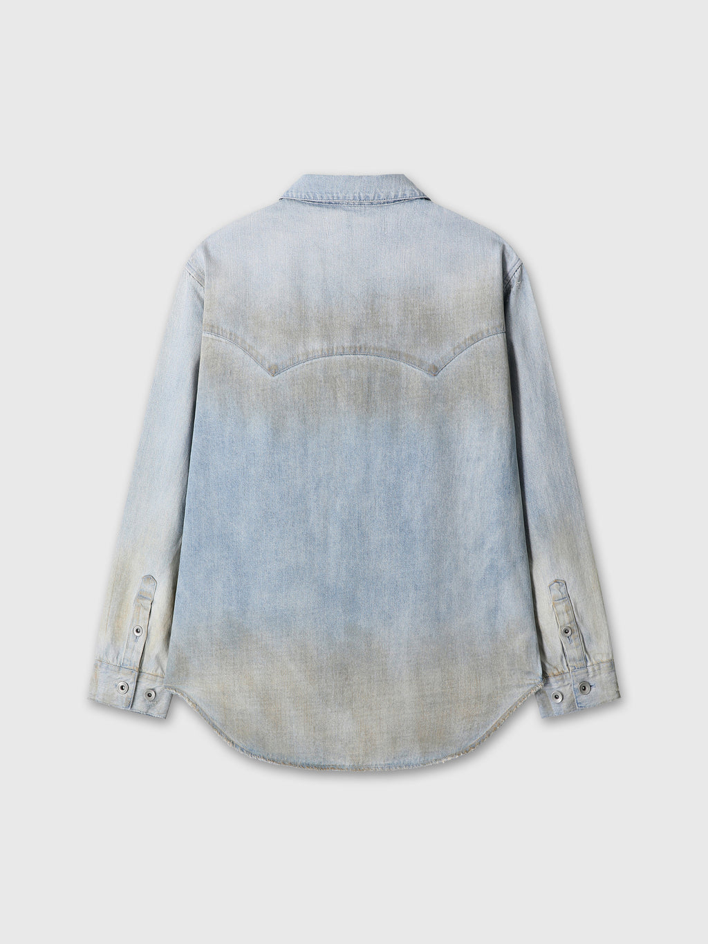 (W) HAND DISTRESSED VINTAGE RELAXED SHIRTS_ WASHED LIGHT BLUE