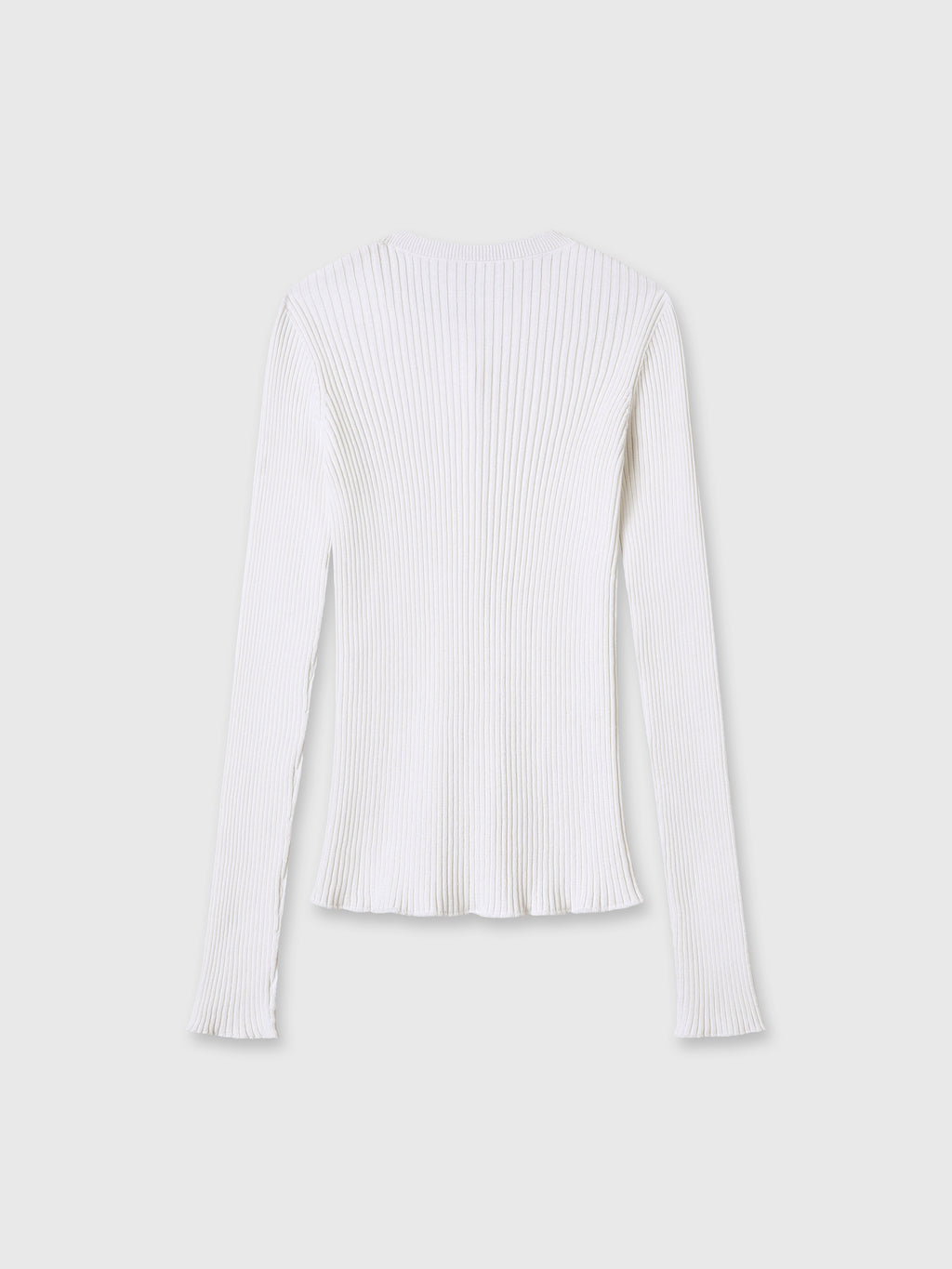 (W) SILK COTTON RIBBED BUTTON CARDIGAN_ OFF WHITE