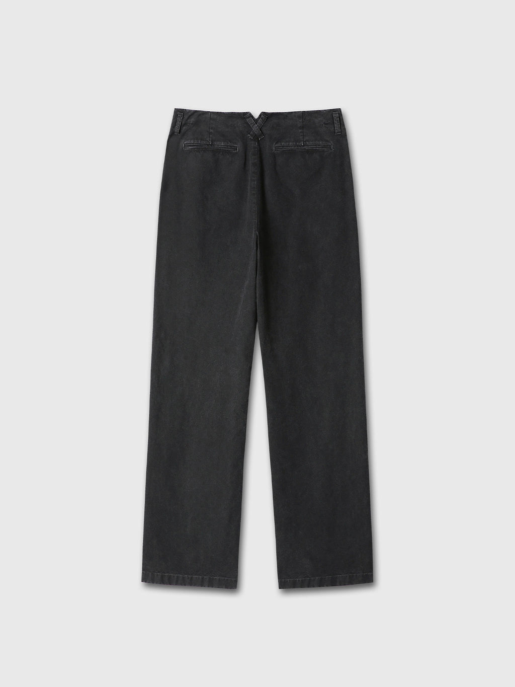 GARMENT DYED COTTON STRAIGHT PANTS_ FADED BLACK