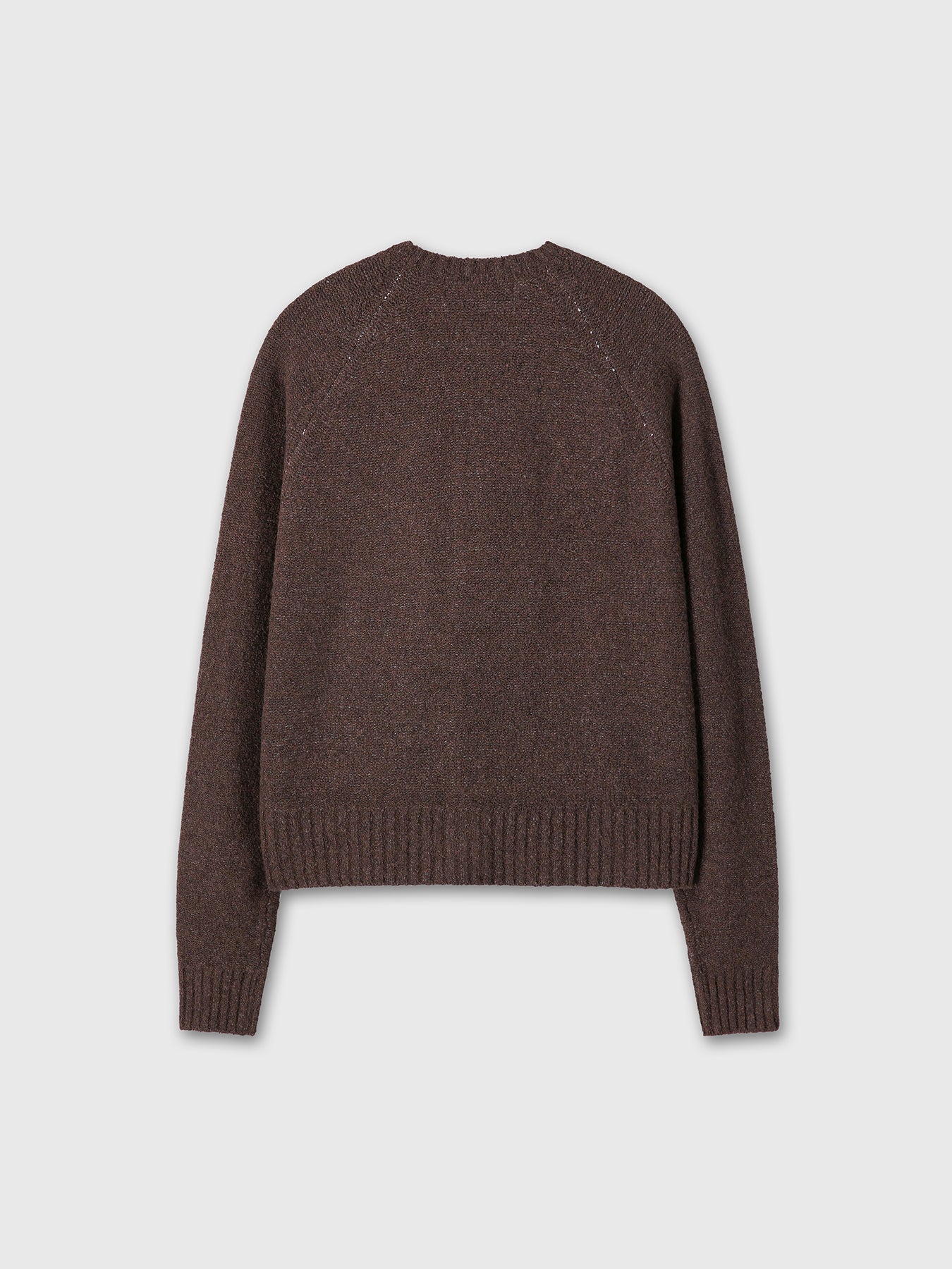 PLACKET BUTTON DOWN KNIT CARDIGAN_ BROWN