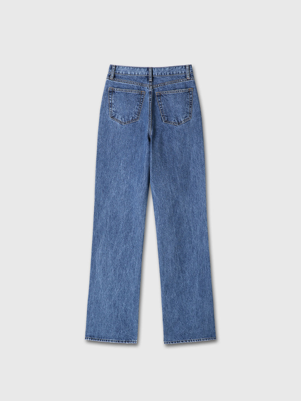 (W) TWISTED SEAM STRAIGHT-LEG DENIM JEANS_ WASHED BLUE