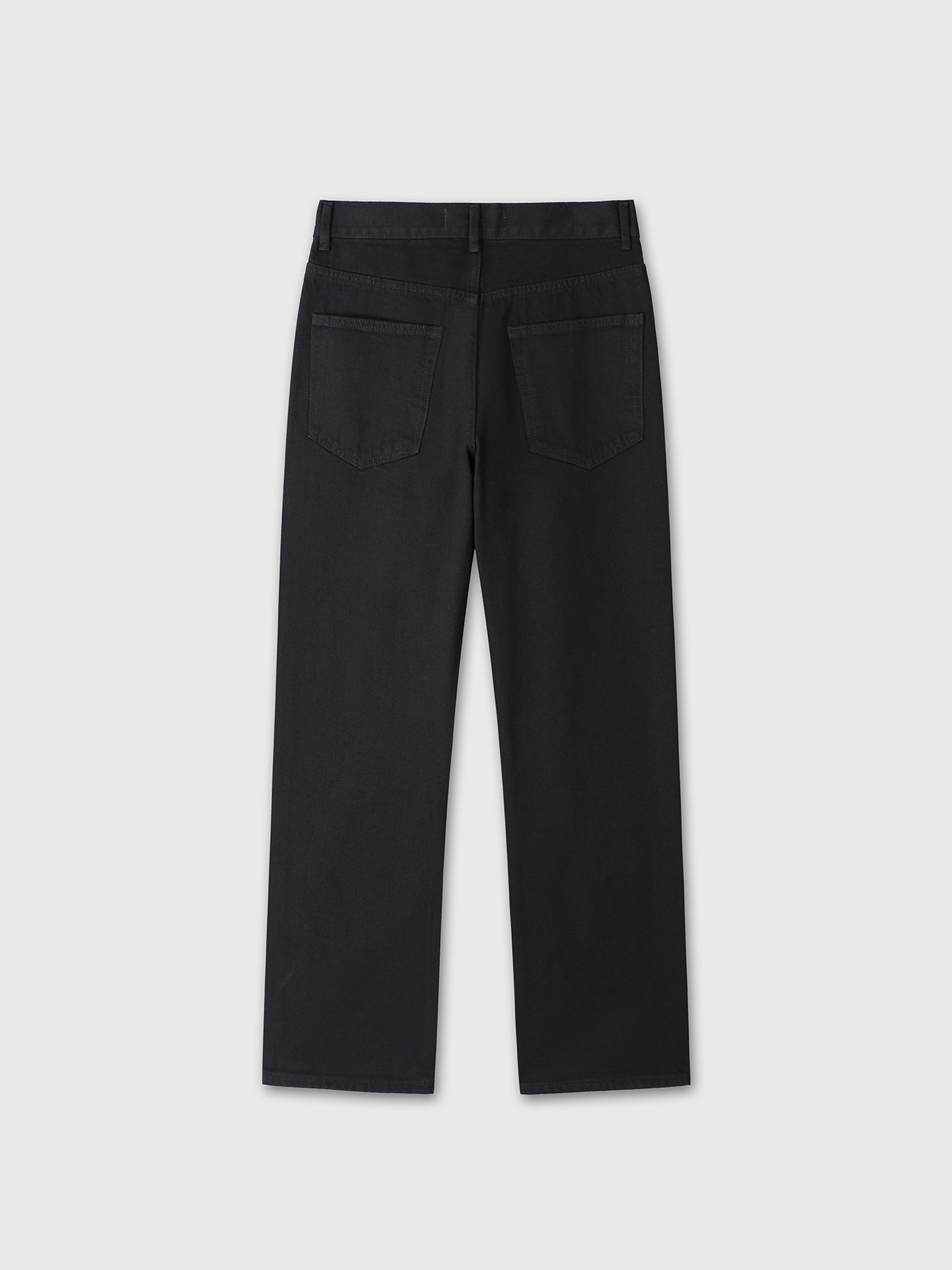SLIM STRAIGHT DENIM JEANS_ BLACK