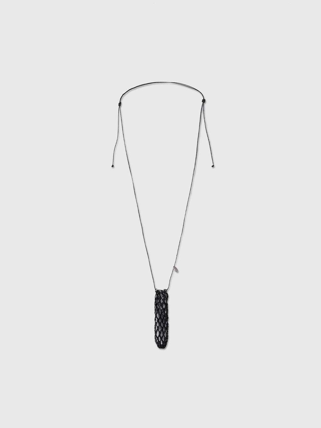 HANDCRAFTED CORD NET NECKLACE_ BLACK