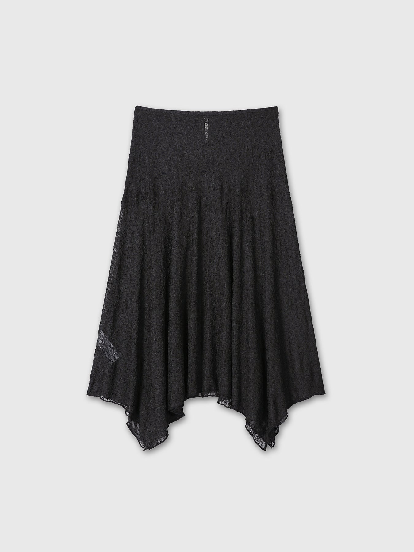 (W) LACE DRAPED SKIRT_ BLACK