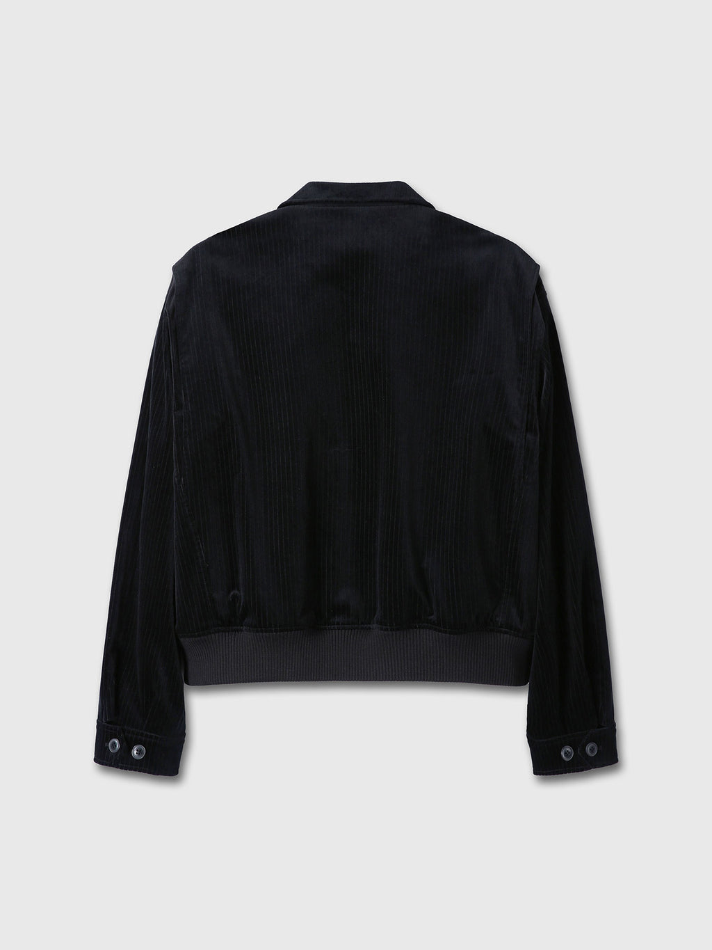 RIBBED VELVET WESTERN BLOUSON_ BLACK