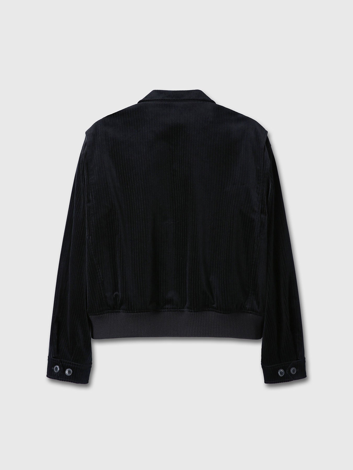 RIBBED VELVET WESTERN BLOUSON_ BLACK