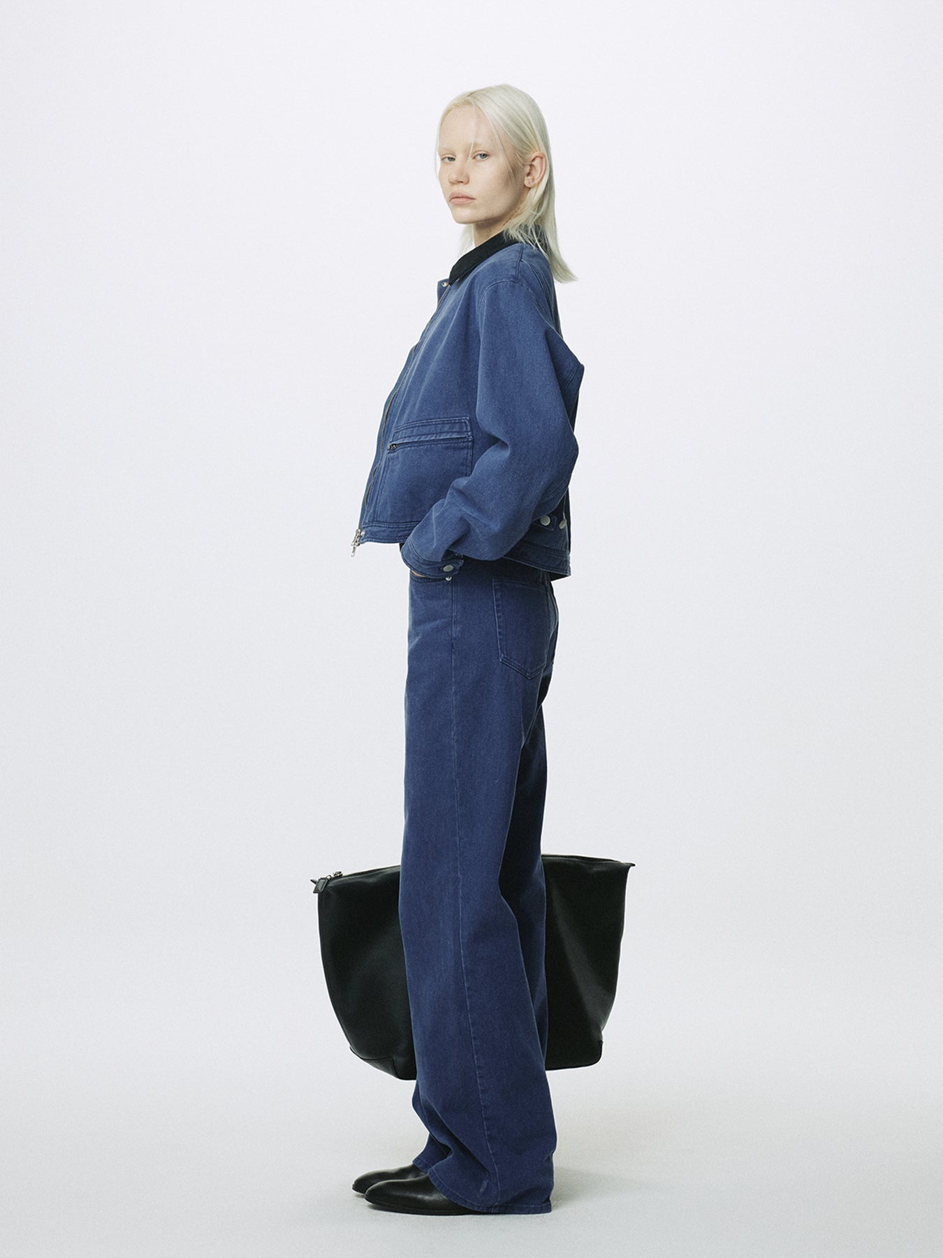 (W) CROPPED WORK JACKET_ WASHED BLUE