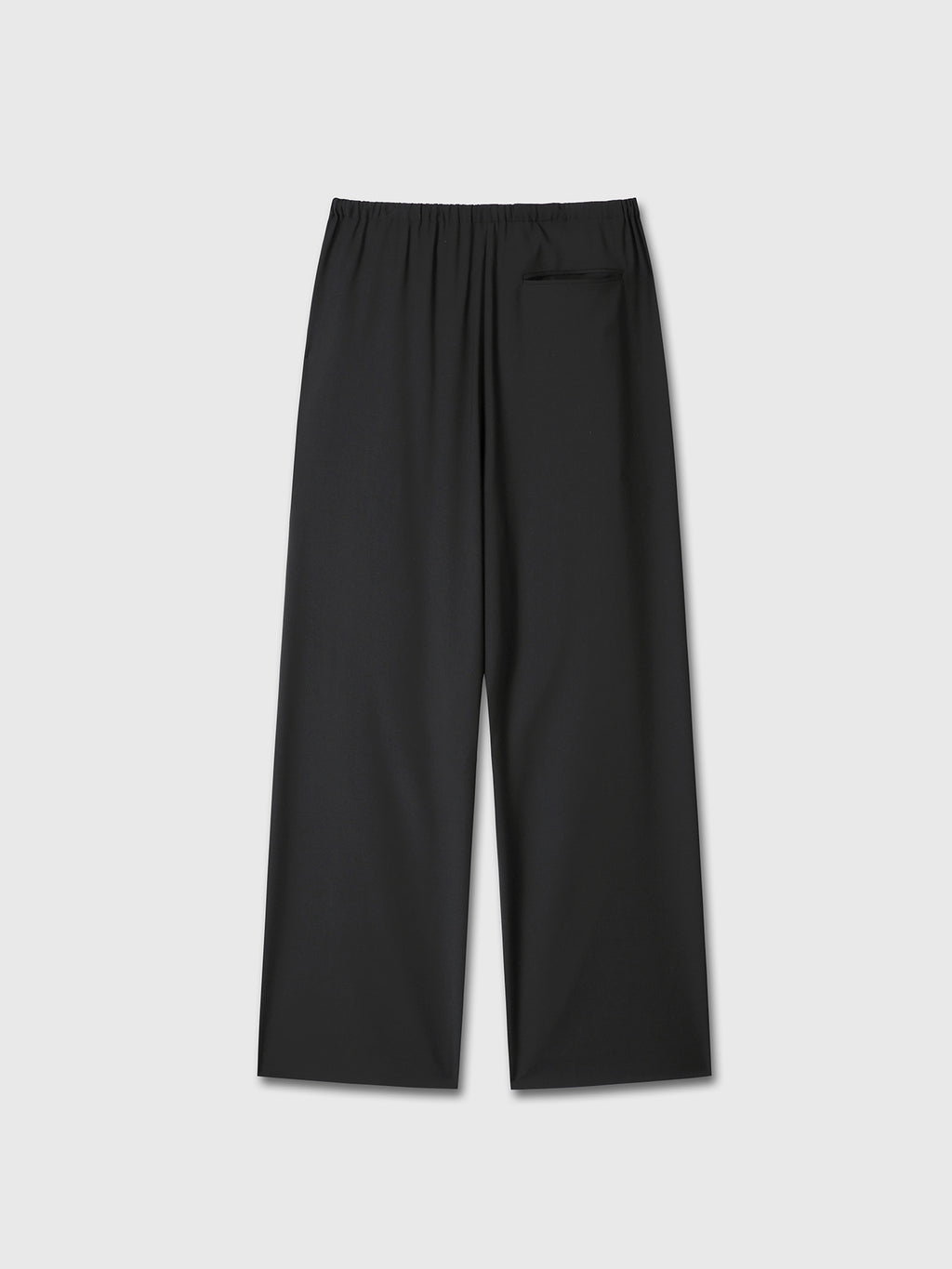 TROPICAL WOOL DRAWSTRING PANTS_ BLACK