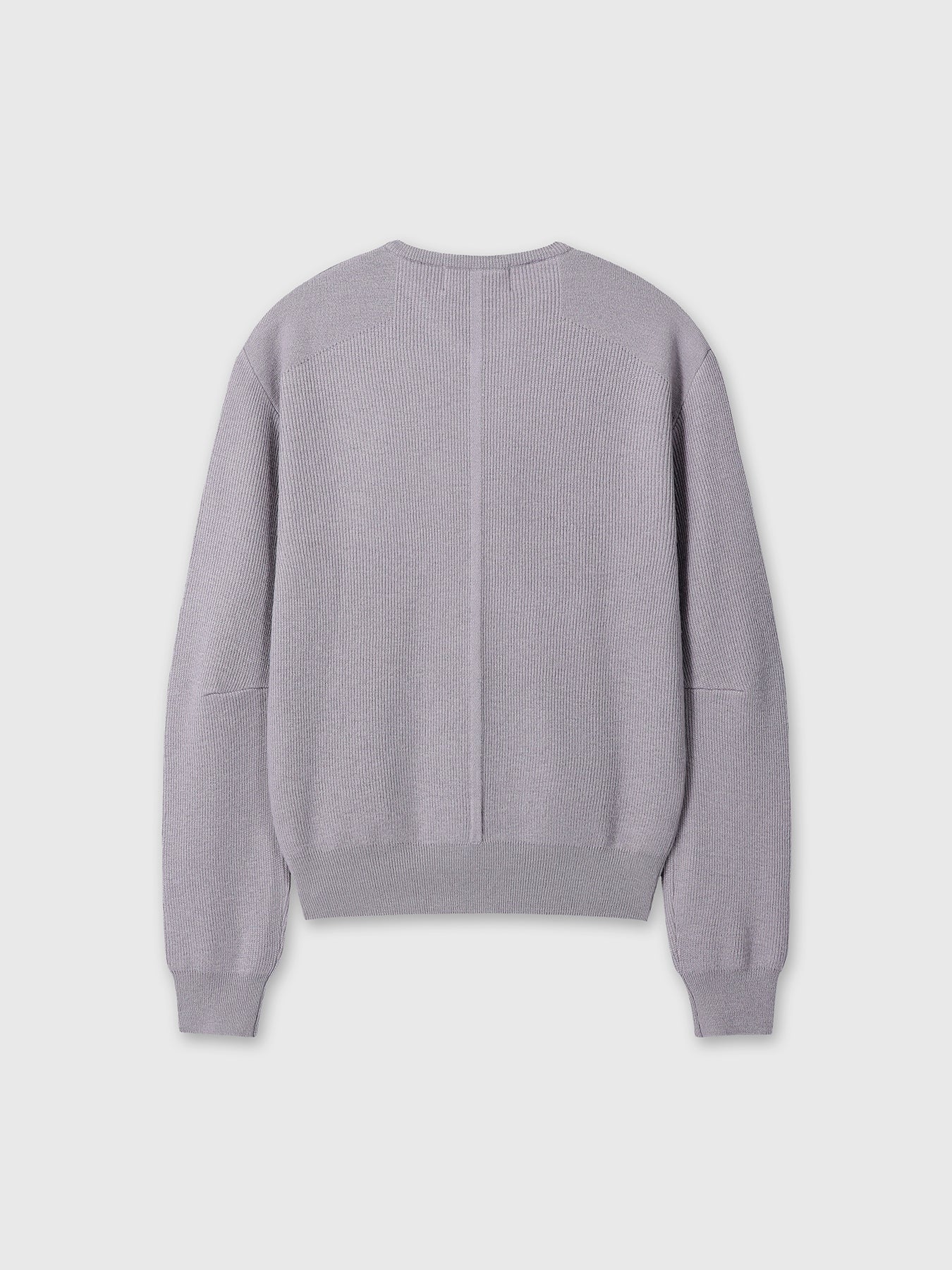 SUPER FINE WOOL COMMANDO V-NECK KNIT_ SLATE GREY