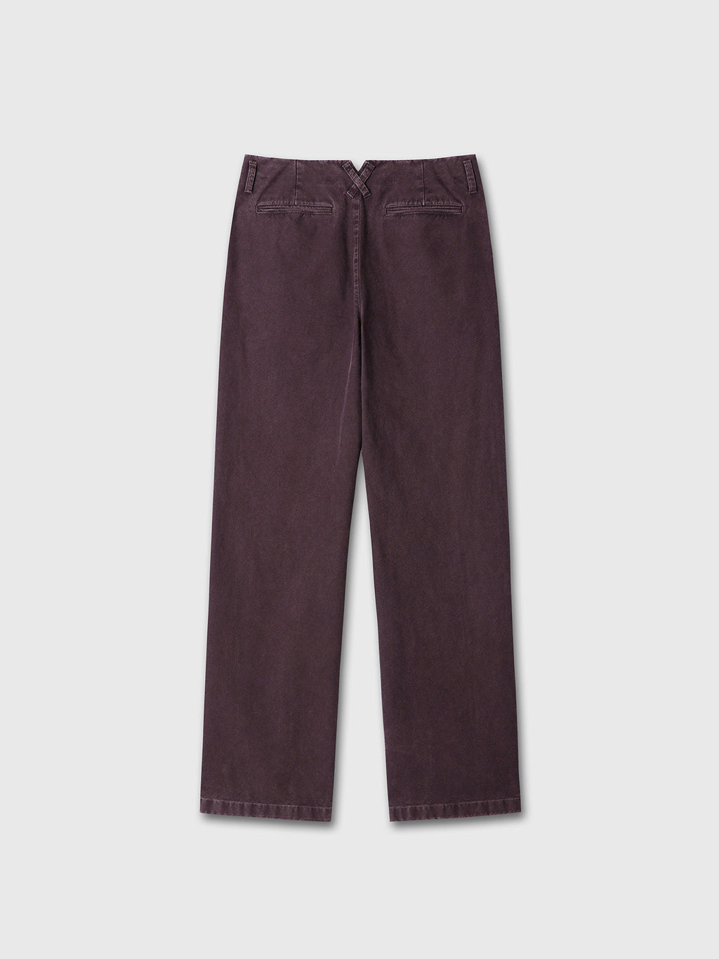 GARMENT DYED COTTON STRAIGHT PANTS_ FADED BURGUNDY