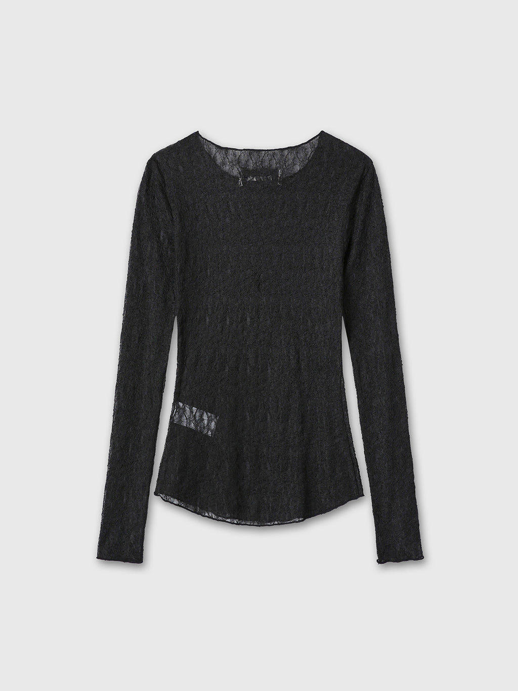 (W) LACE LONG SLEEVE TOP_ BLACK