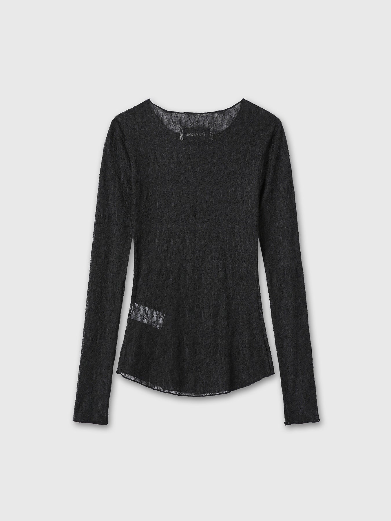(W) LACE LONG SLEEVE TOP_ BLACK