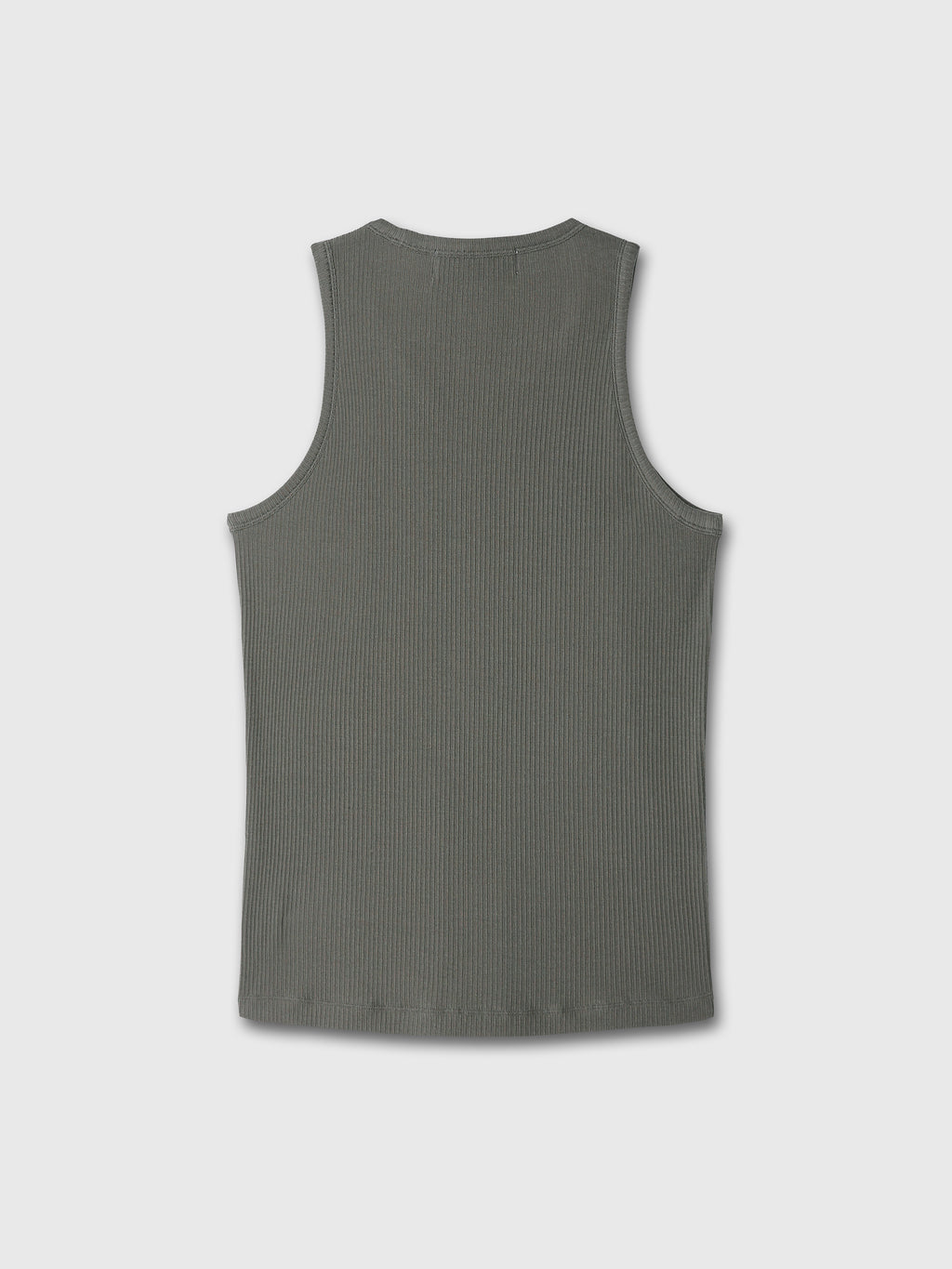 SILK LYOCELL RIB TANK TOP (JAPANESE FABRIC)_ OLIVE CHARCOAL