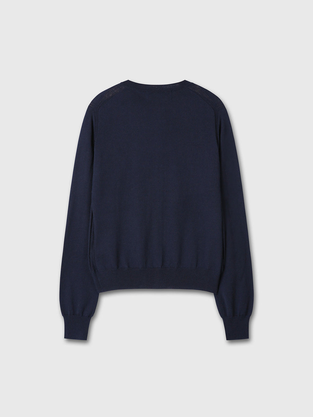 (W) SUPER FINE MERINO WOOL CARDIGAN_ NAVY