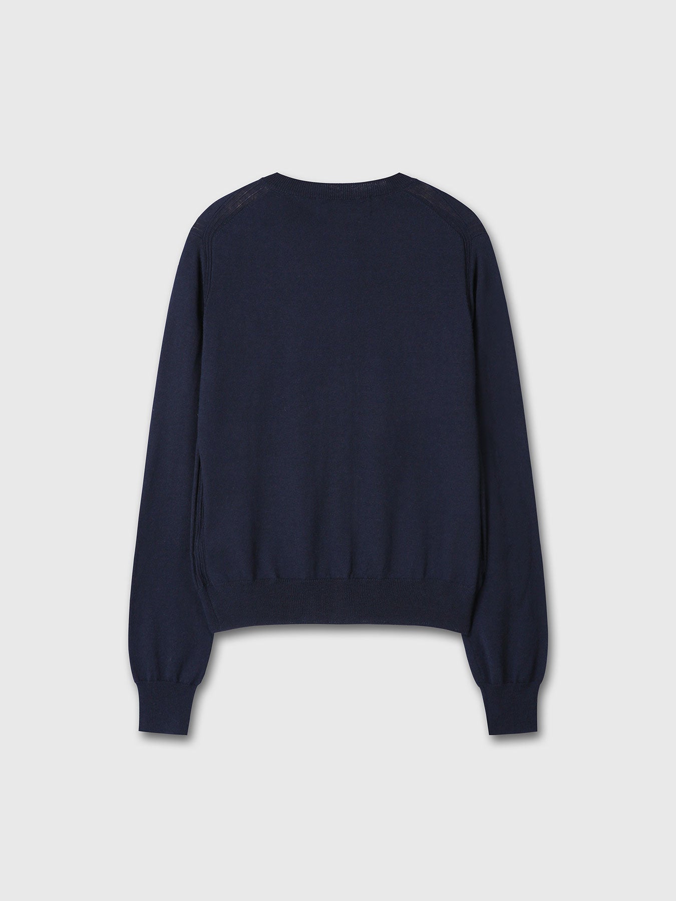 (W) SUPER FINE MERINO WOOL CARDIGAN_ NAVY