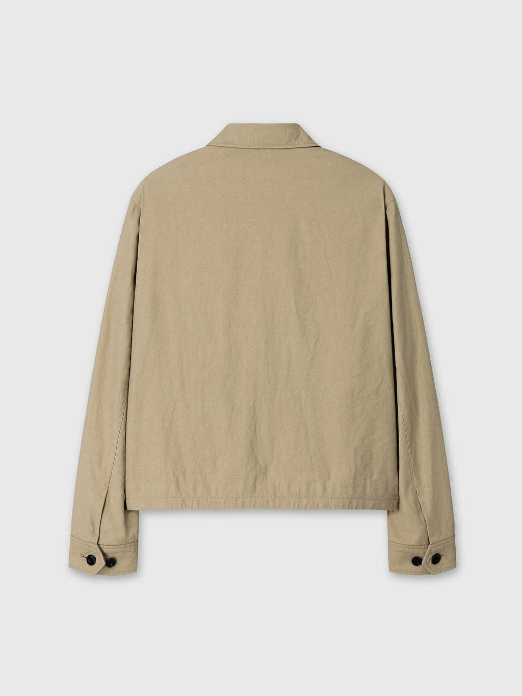 COTTON LINEN CROPPED SAFARI JACKET_ SAND