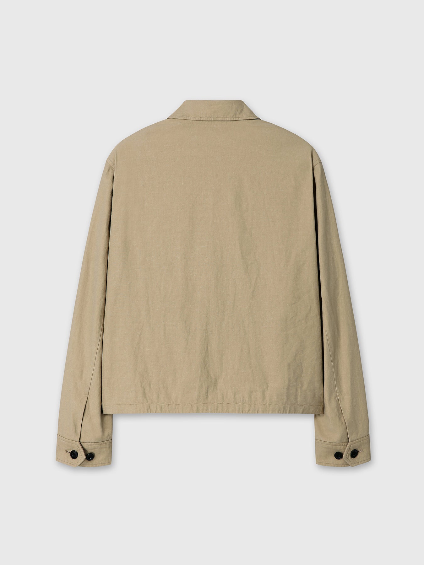 COTTON LINEN CROPPED SAFARI JACKET_ SAND
