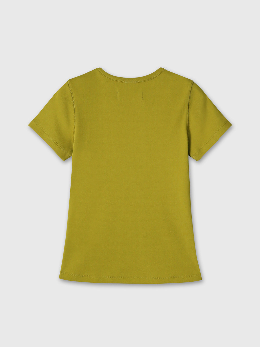 (W) RIBBED HALF SLEEVE T-SHIRTS_ OLIVE