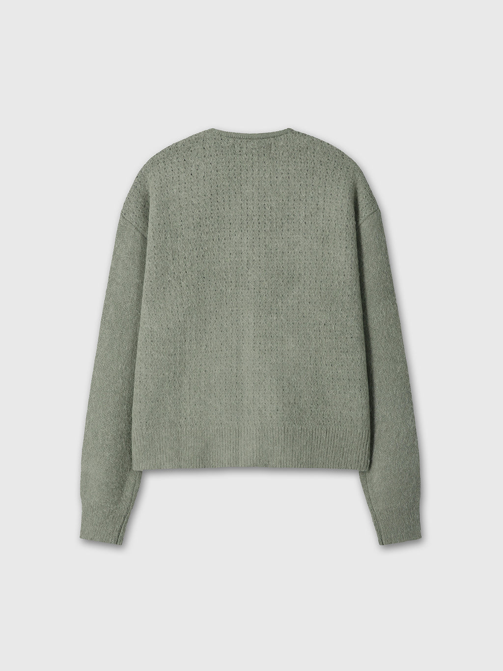 BRUSHED ALPACA-BLEND CARDIGAN_ SAGE GREEN