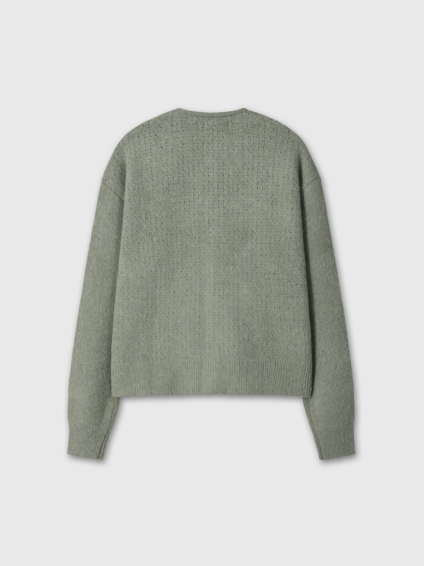 BRUSHED ALPACA-BLEND CARDIGAN_ SAGE GREEN