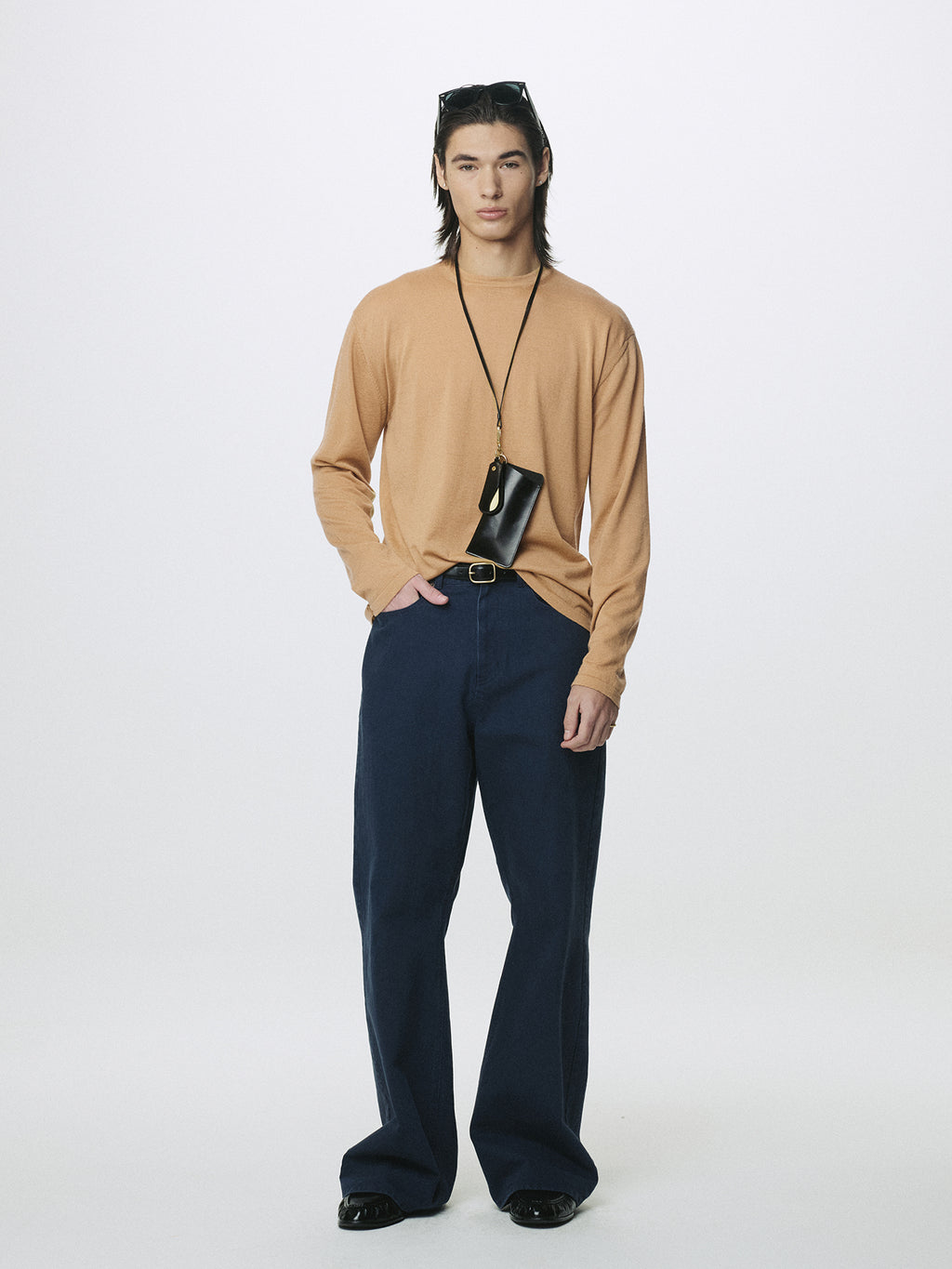 FEATHER-WEIGHT WOOL LONGSLEEVE KNIT_ CUSTARD BEIGE