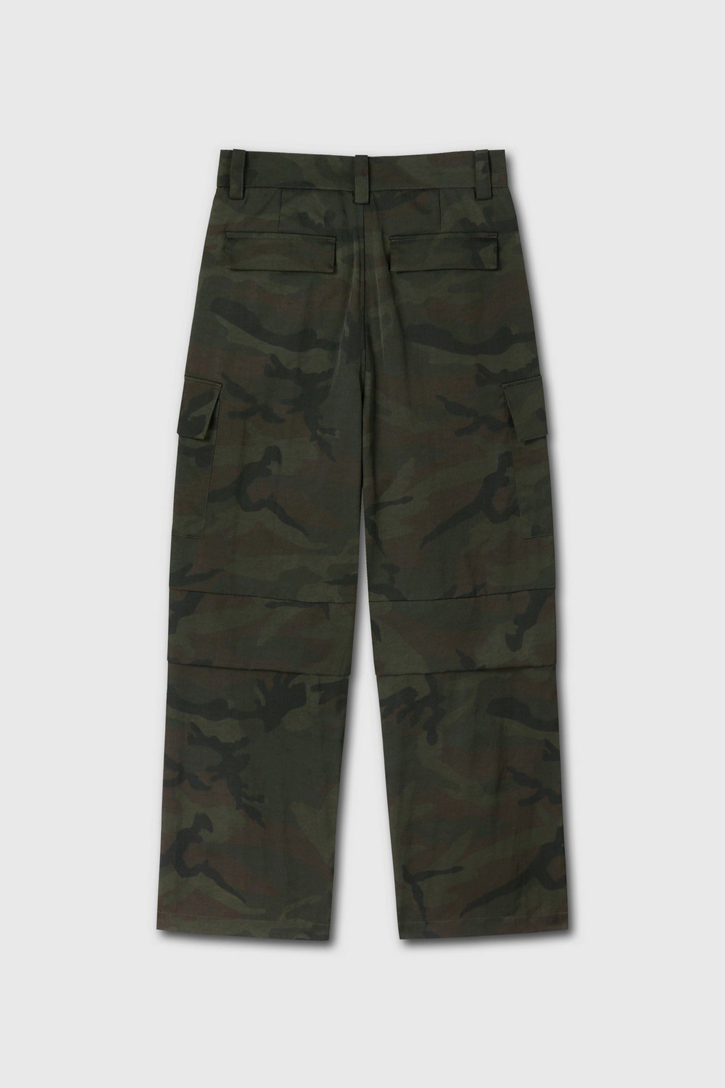 Camouflage Nylon Cargo Pants_ Dark Olive