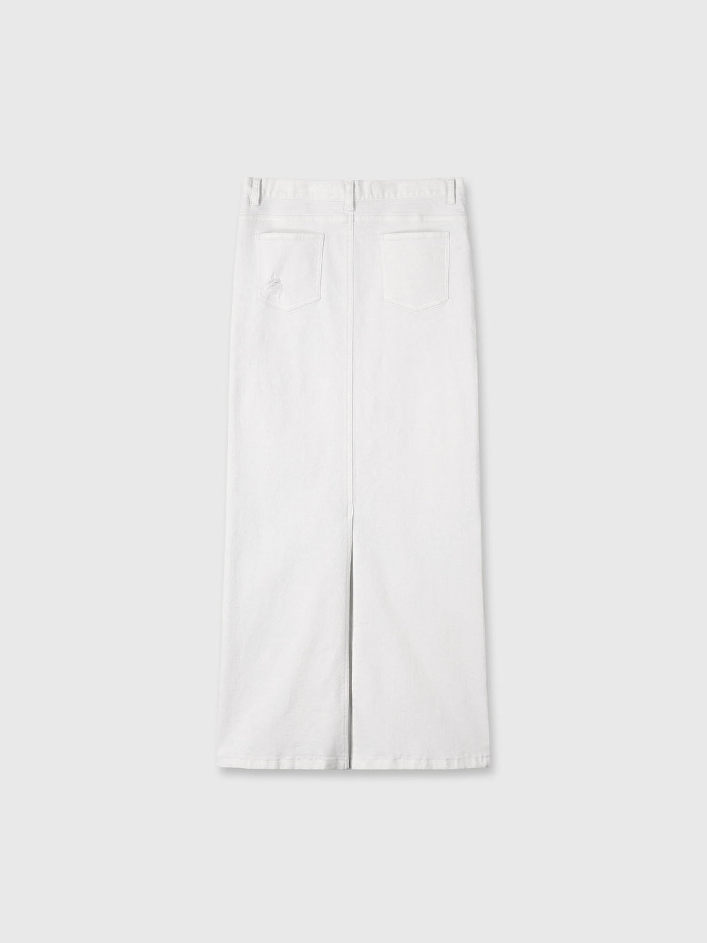 (W) WHITE SLIM FIT DENIM MAXI SKIRT_ OFF WHITE