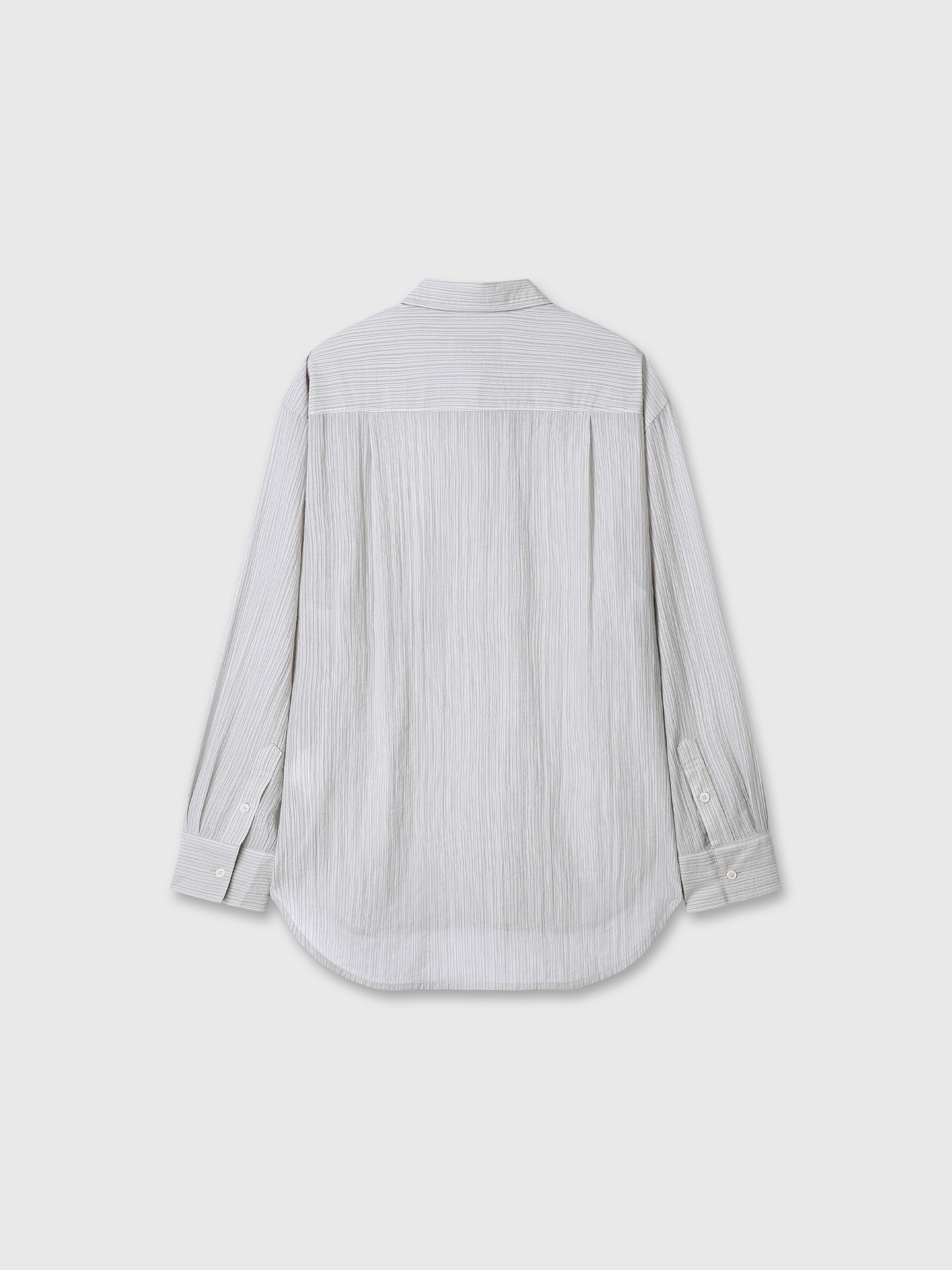 LYOCELL OVERSIZED STRIPE SHIRT_ GREY