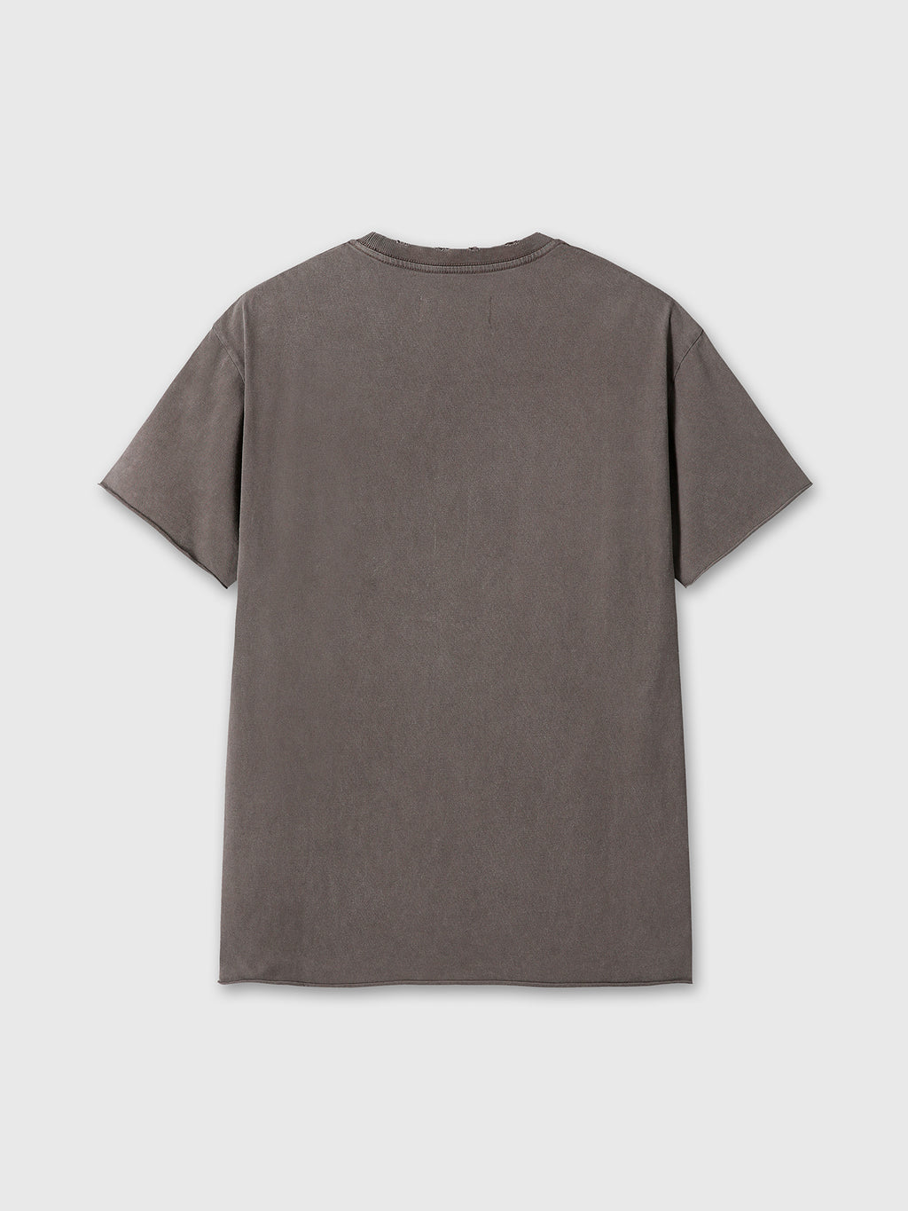 GARMENT DYED RAW EDGE T-SHIRT_ FADED BROWN
