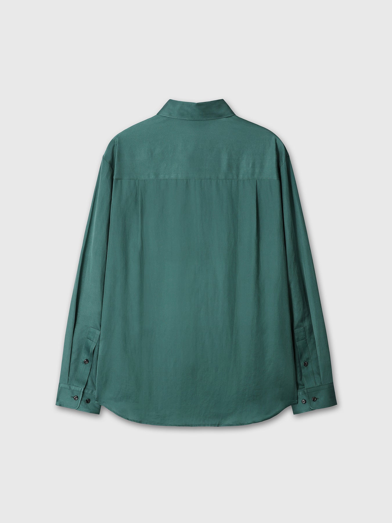 SILK COTTON DOUBLE POCKET SHIRT_ GREEN