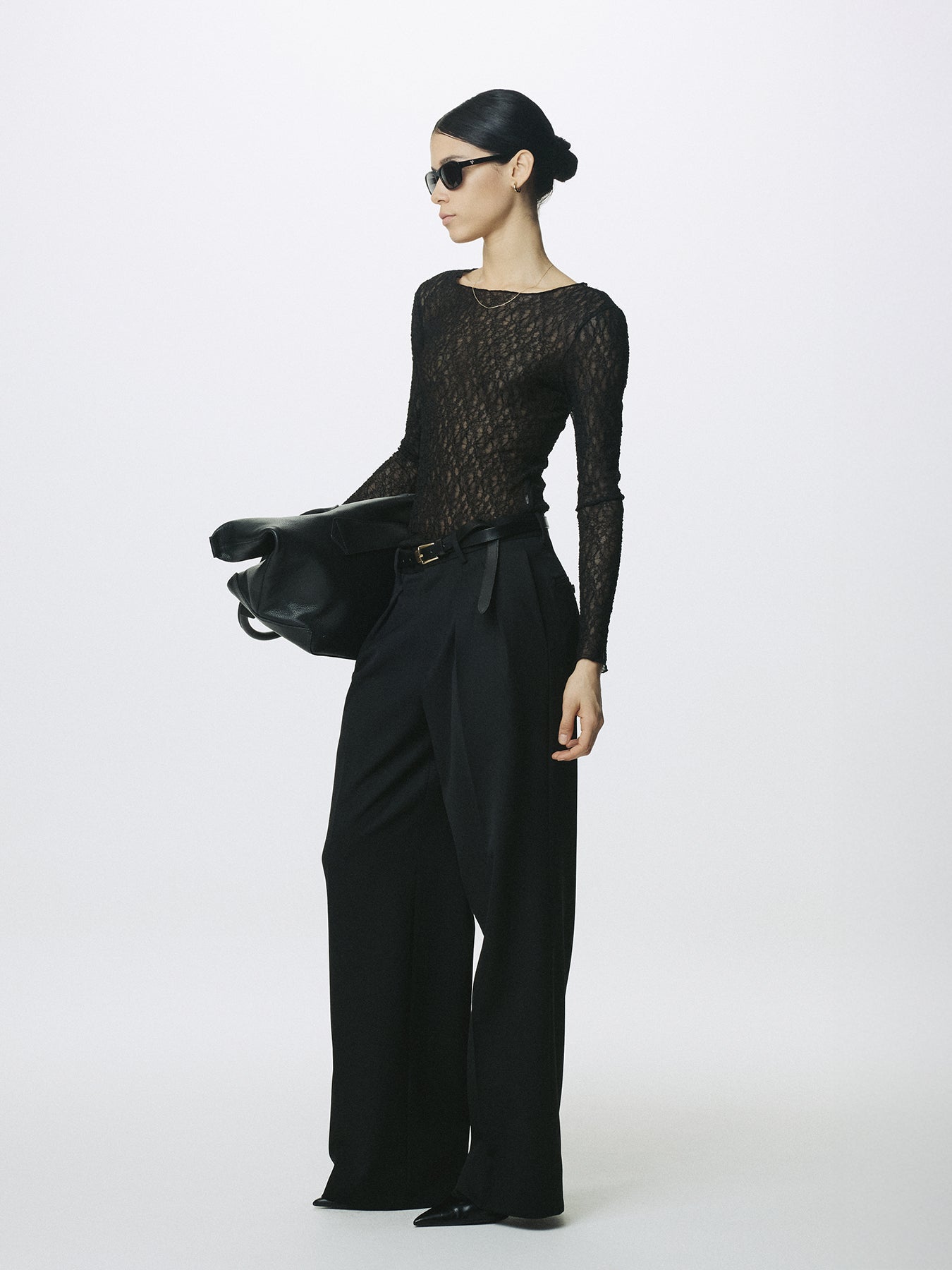 (W) LACE LONG SLEEVE TOP_ BLACK