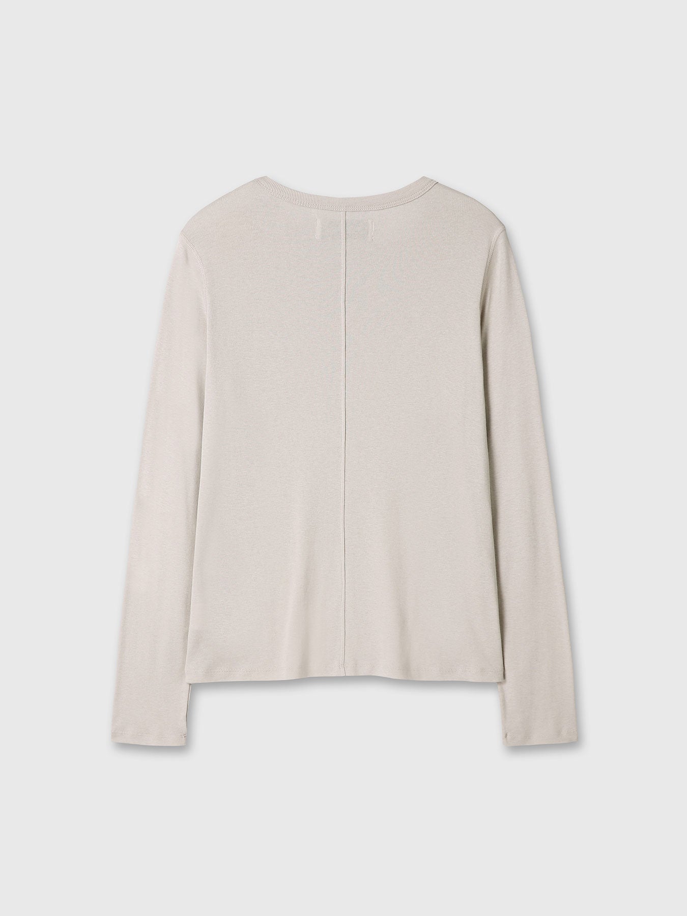 (W) COTTON CASHMERE ESSENTIAL TOP_ ARCTIC GREY