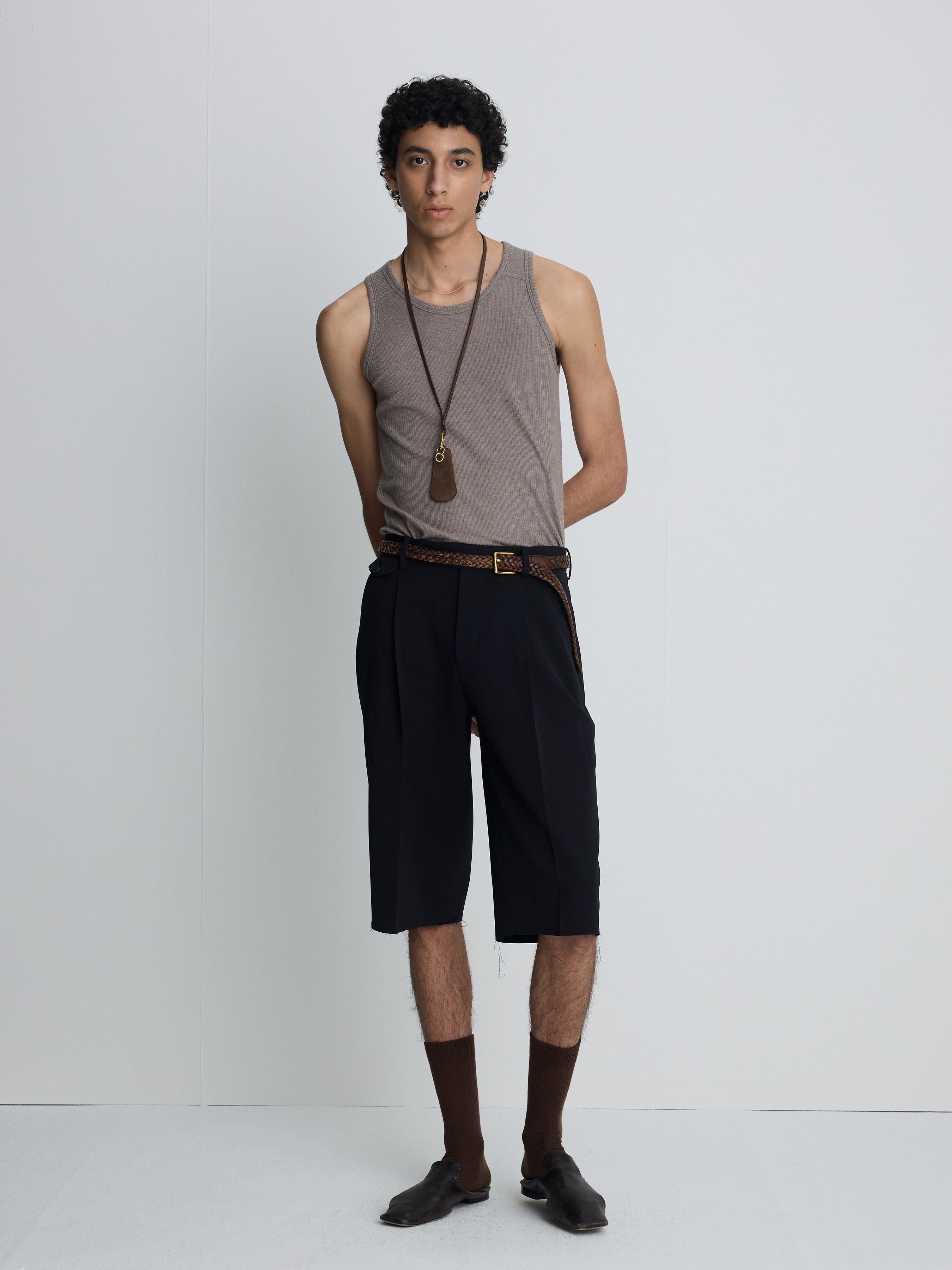 SILK LYOCELL RIB TANK TOP (JAPANESE FABRIC)_ TAUPE