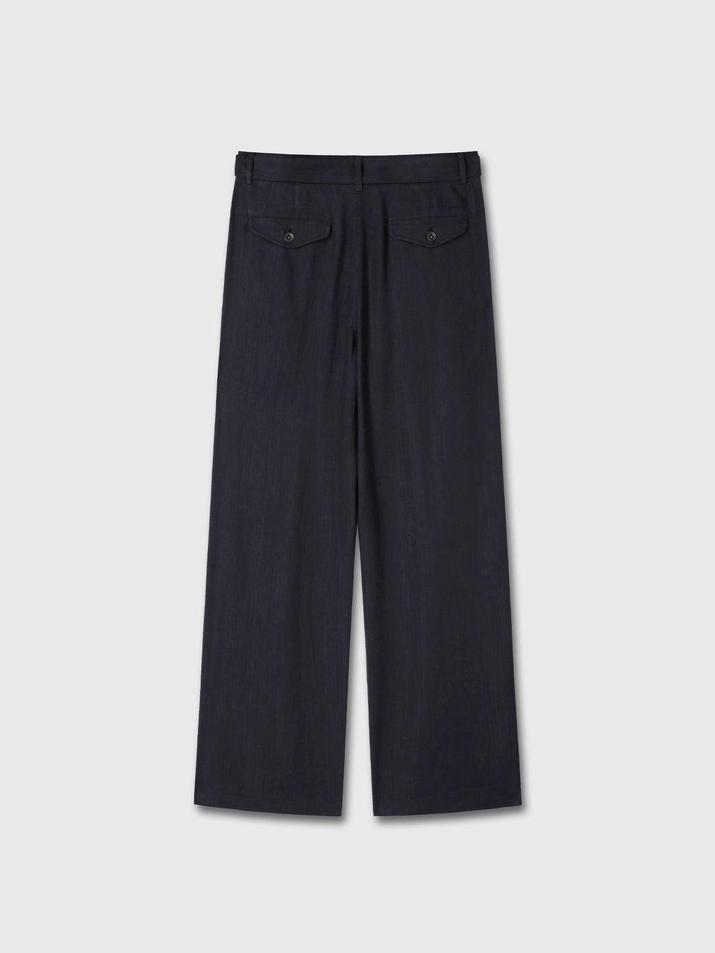 WASHED LINEN BELTED PANTS (ITALIAN FABRIC)_ DARK NAVY