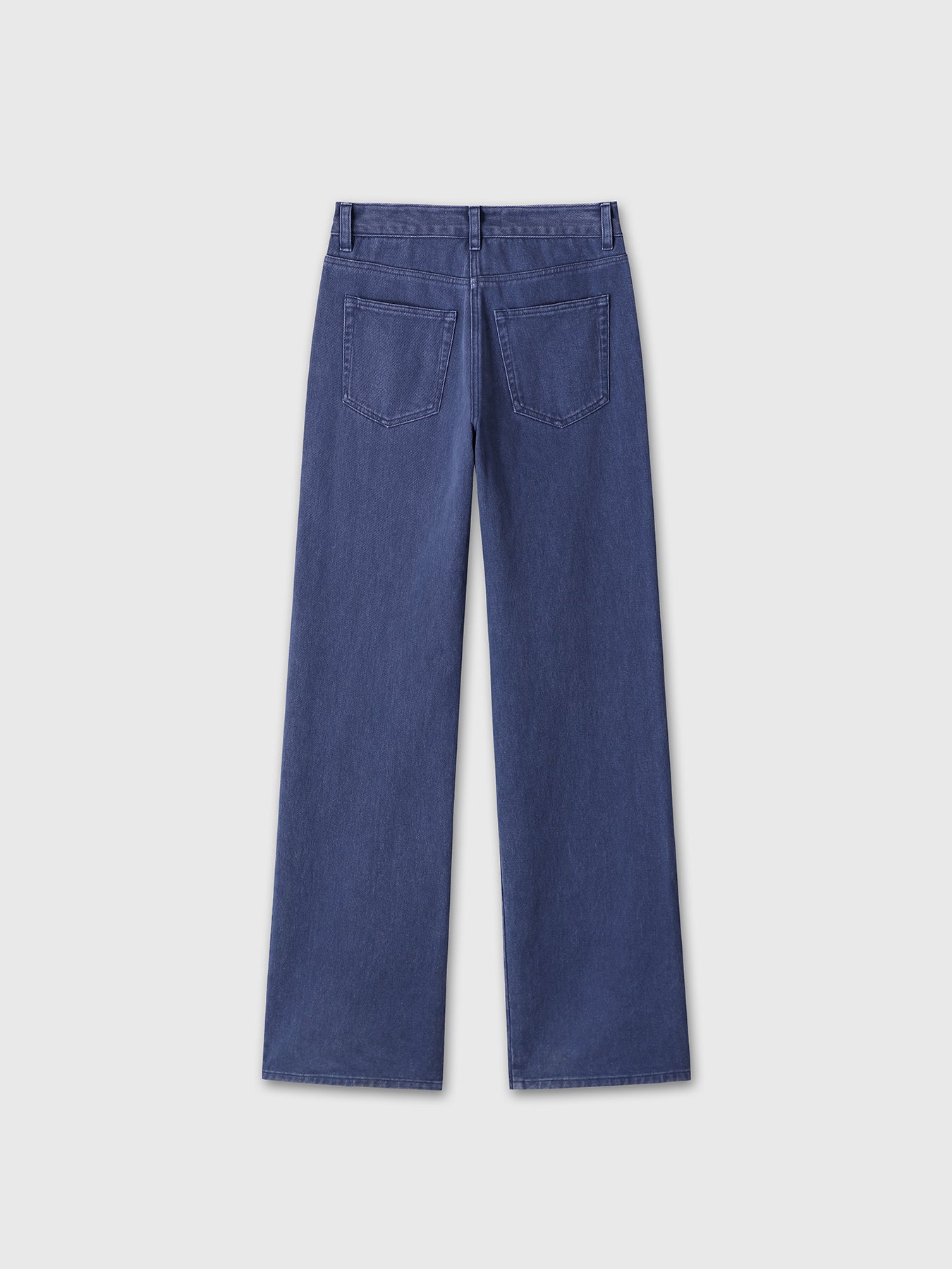 (W) WASHED COTTON STRAIGHT PANTS_ WASHED BLUE